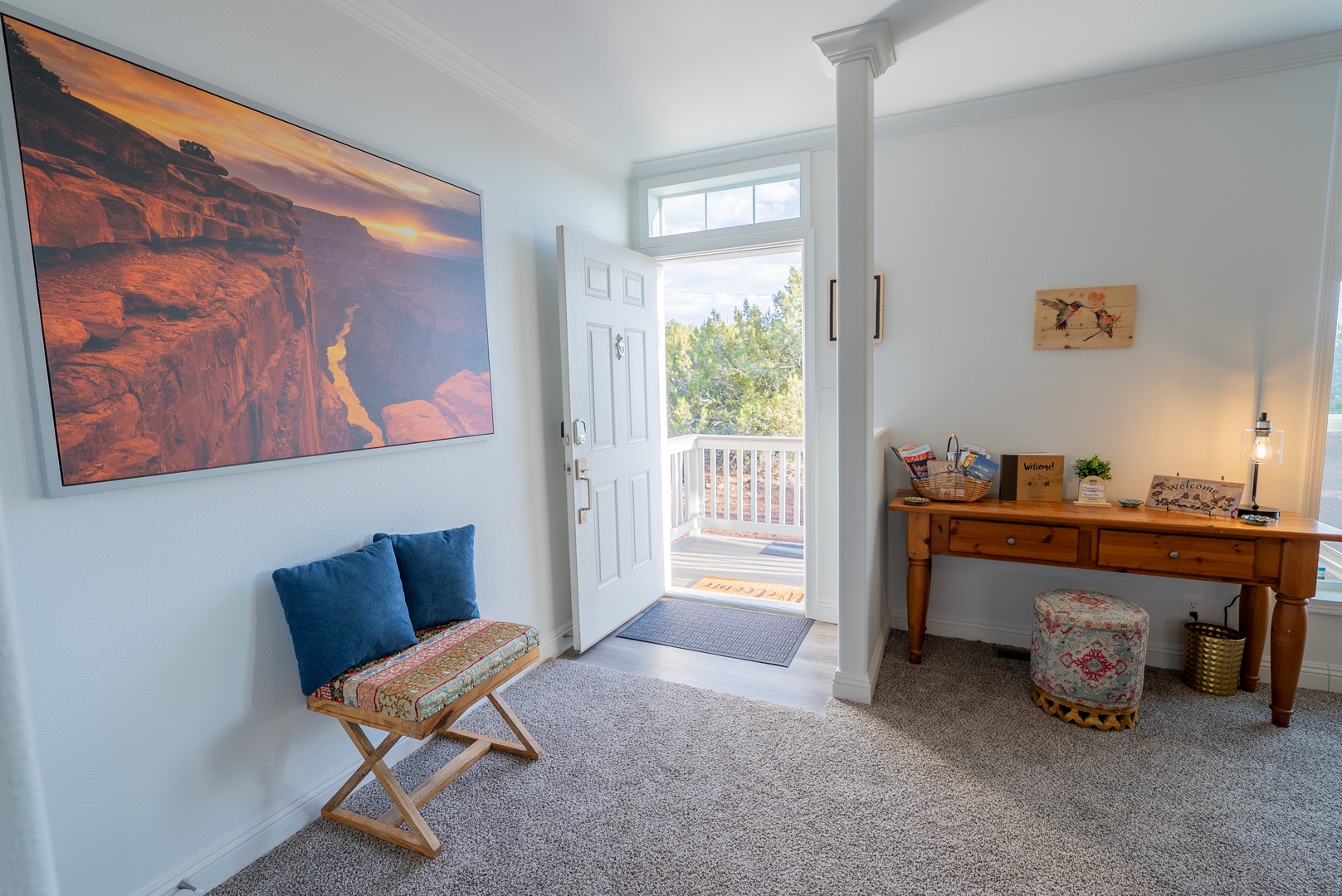 Bright, welcoming entryway ready for relaxing
