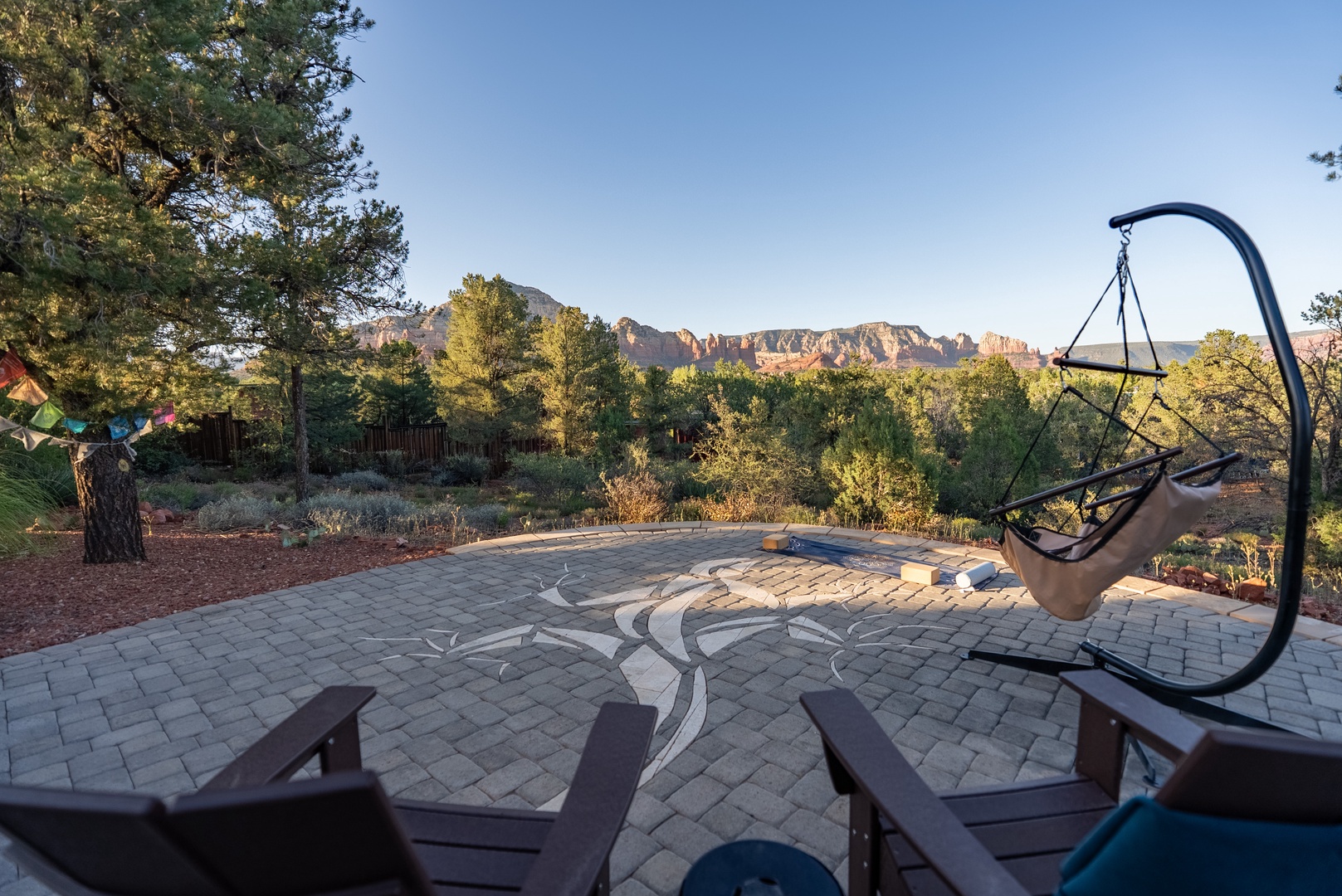 Breathtaking mountain vistas from morning yoga and evening stargazing patio