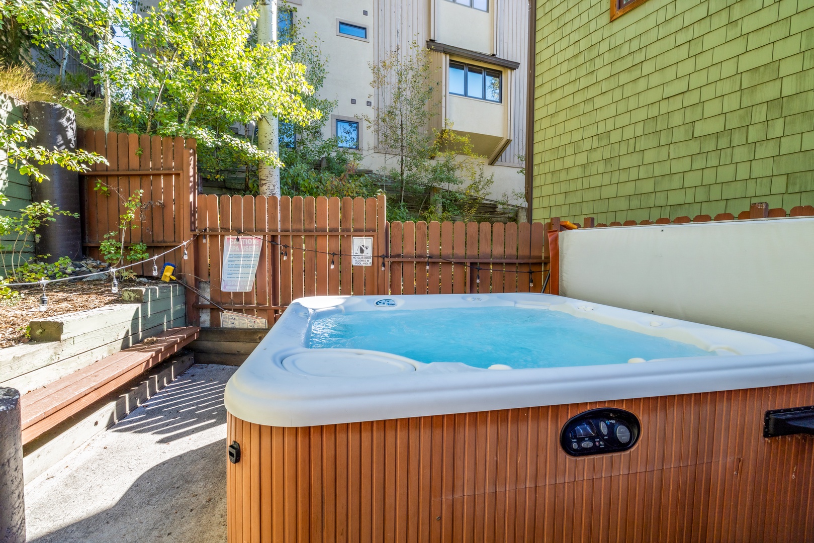 Step outside to your private hot tub, nestled in a quiet backyard retreat where you can soak under the open sky and unwind after a day of exploring.