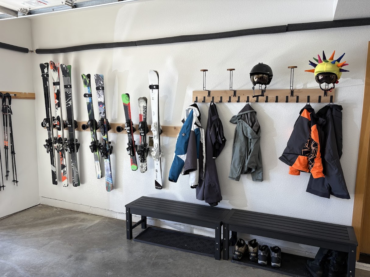 Ski Rack and storage in garage - equipment not included
