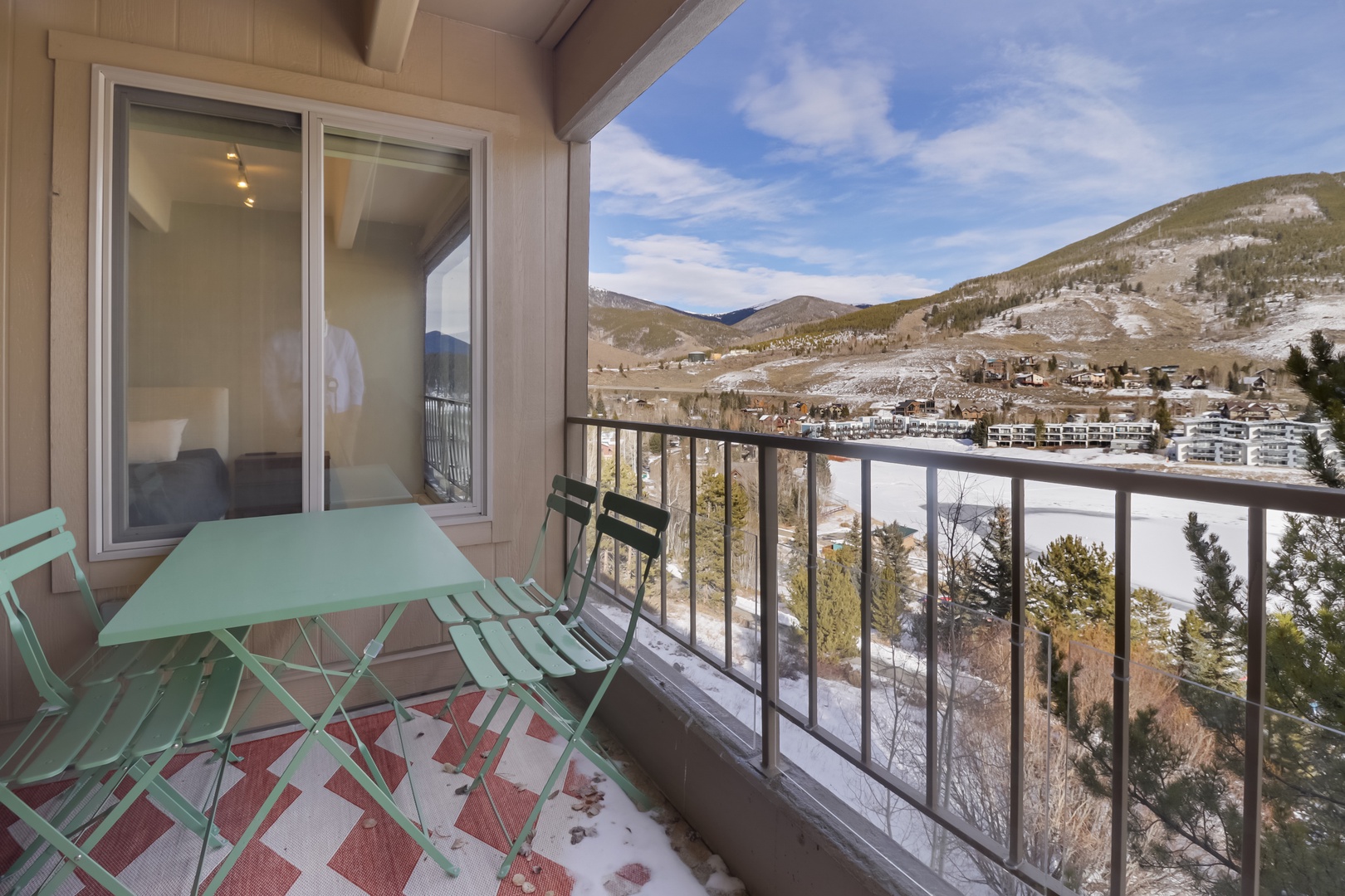 Sip your morning coffee at your private bistro table while soaking in breathtaking mountain vistas.