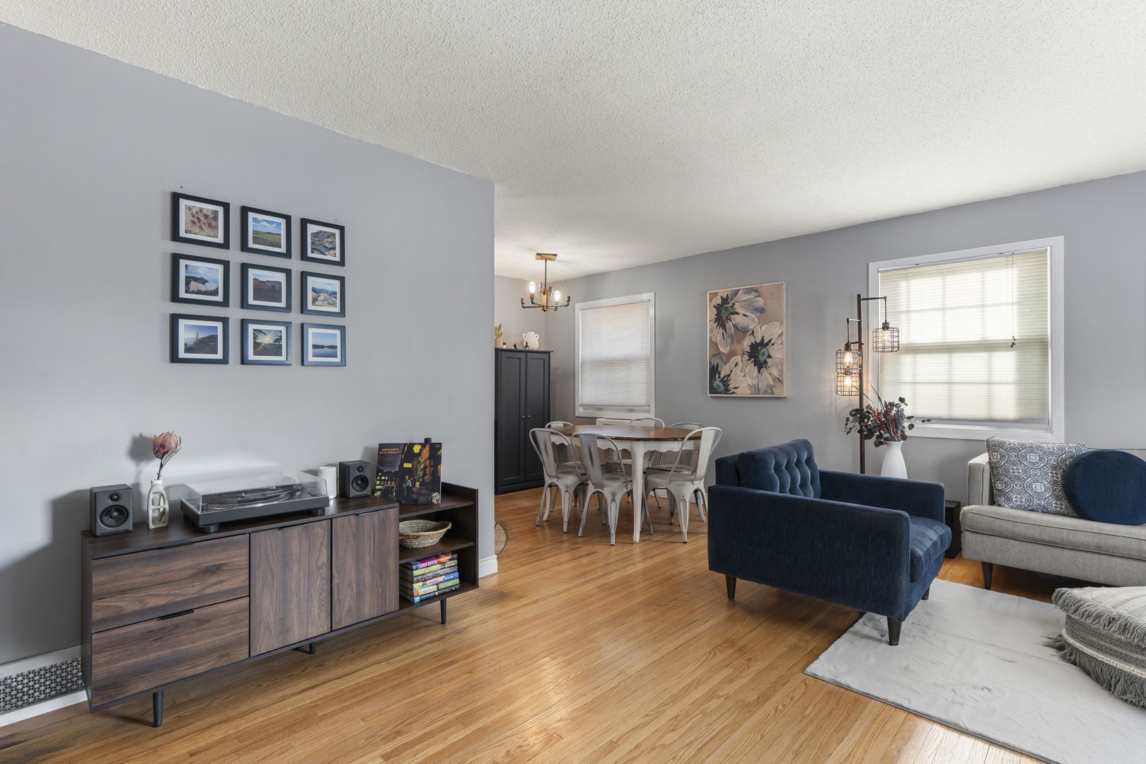 Your stylish living space blends comfort and sophistication with plush seating, warm hardwood floors, and thoughtful touches throughout.