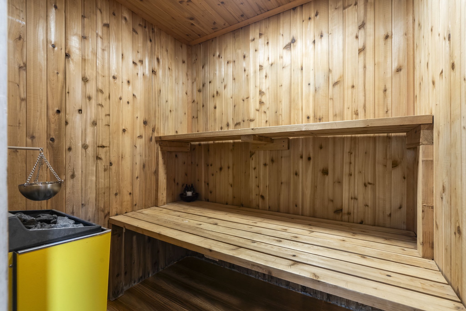 Unwind in your private sauna, where warm cedar walls and soothing heat create the perfect wellness retreat after your adventures.