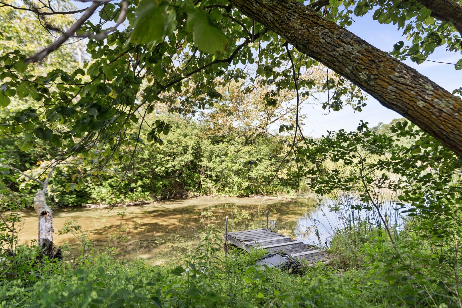 A tranquil riverside setting frames the property, where lush greenery and a quiet waterway create a naturally peaceful backdrop for your getaway.