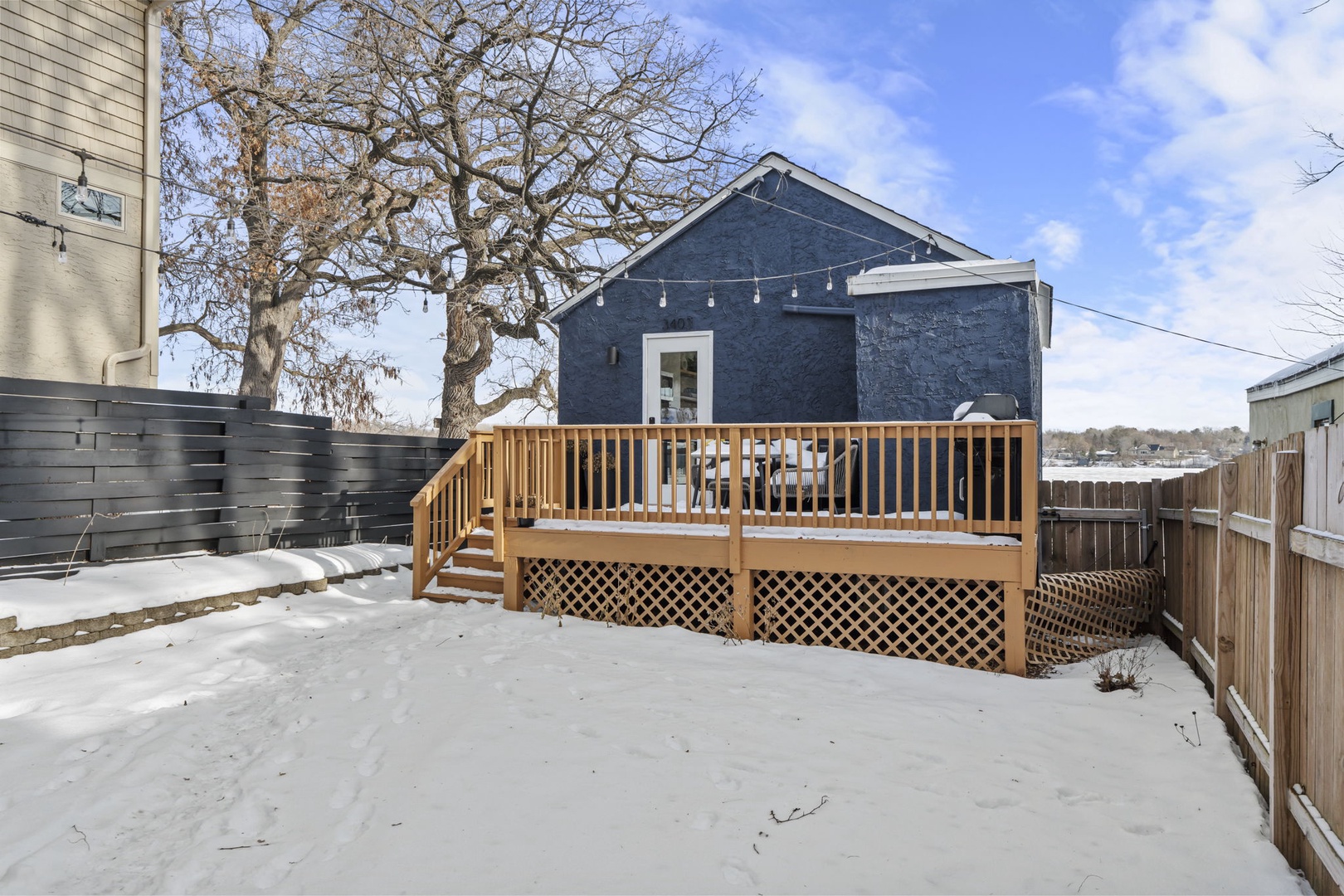 Spacious fenced yard—great for privacy in every season