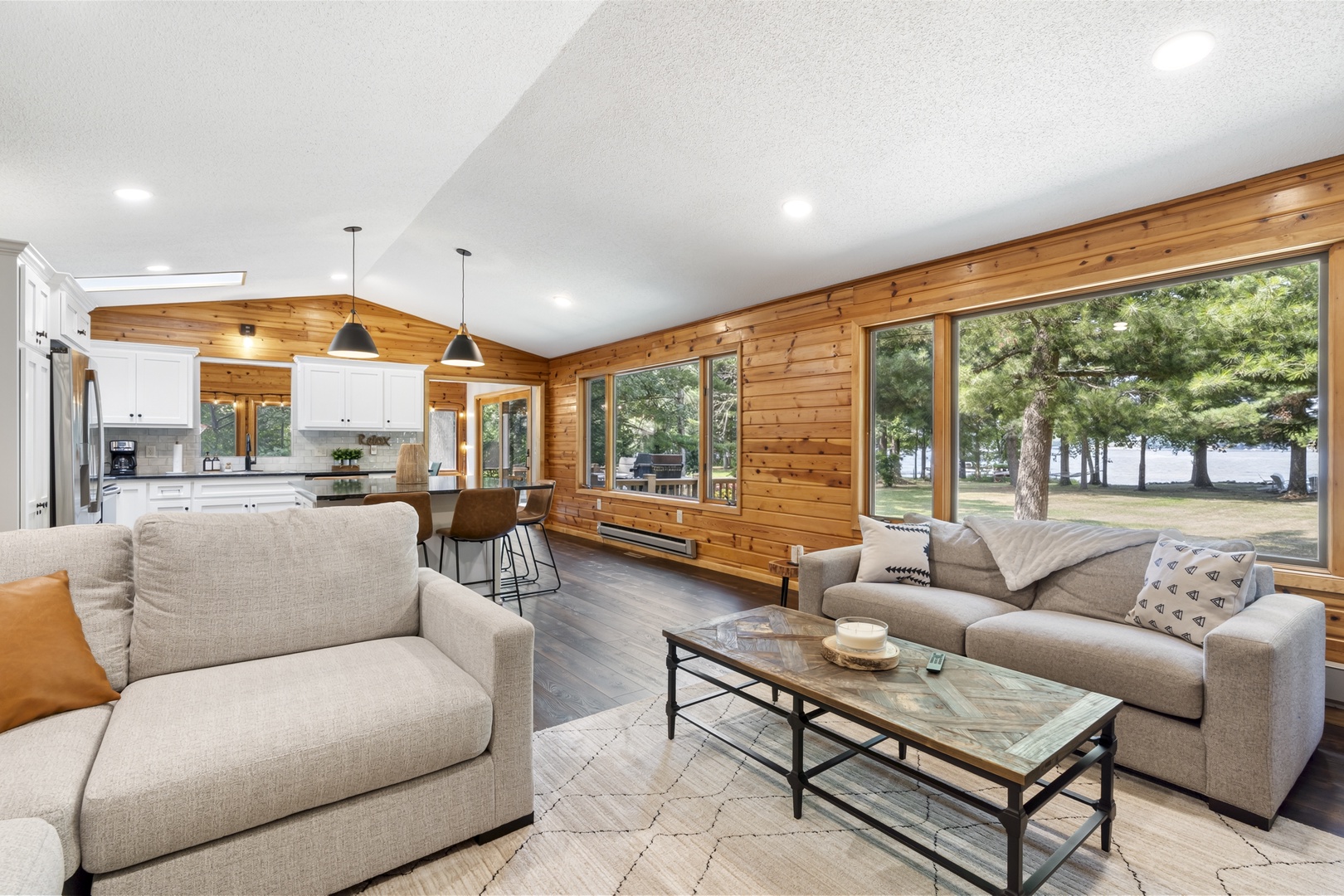 Open-Concept Living Room Flowing into the Kitchen