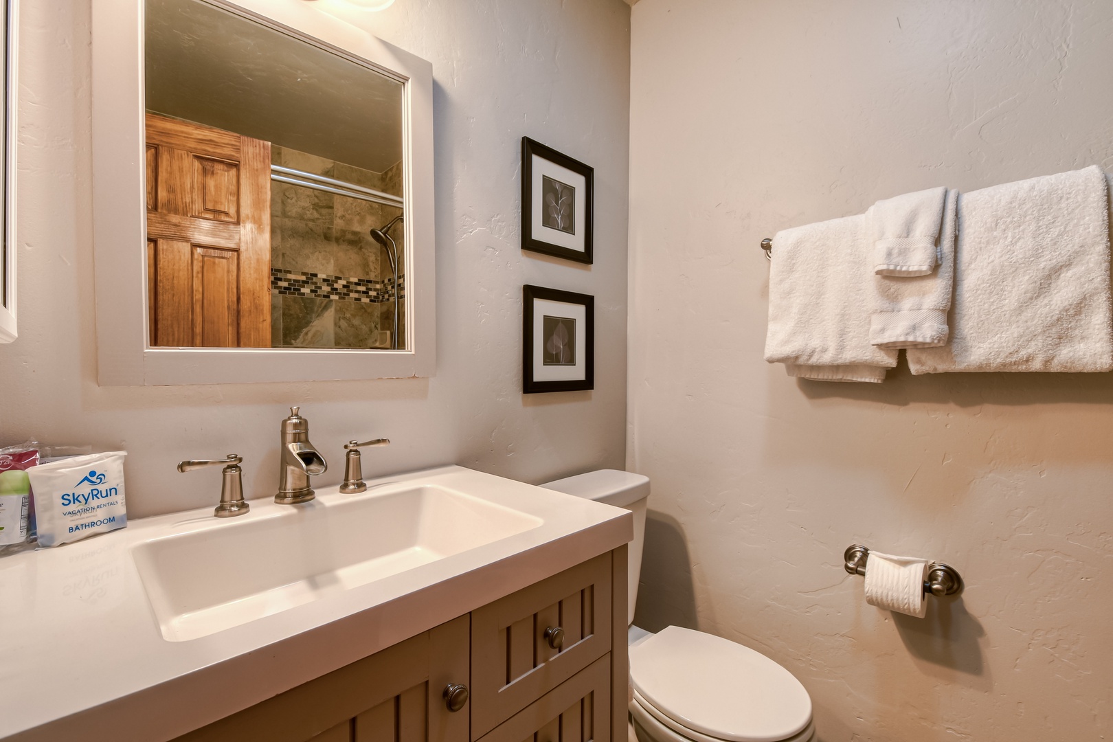 Your private bathroom with ample counter space