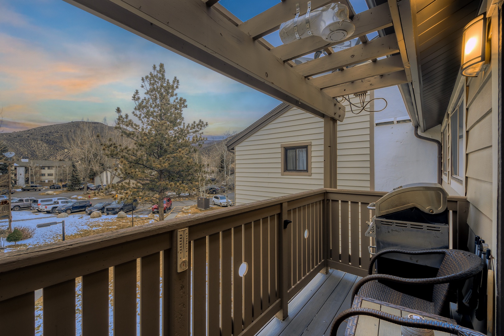 Unwind on your private balcony with mountain views