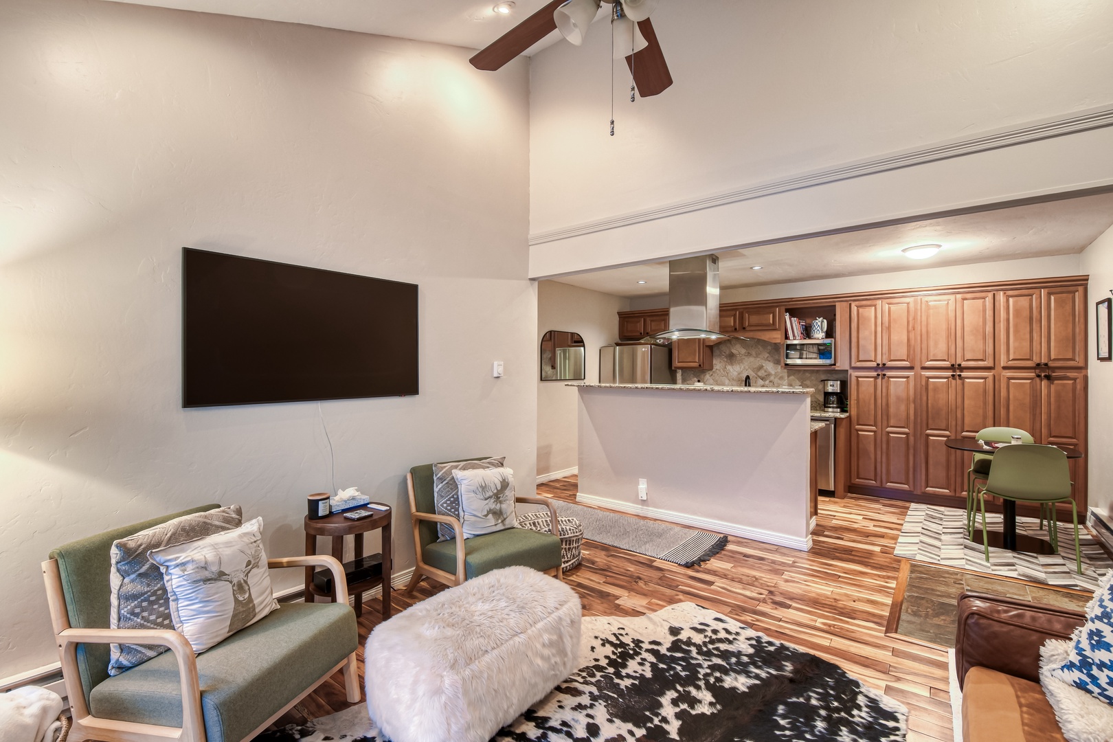 Unwind in your open-concept retreat for memorable evenings together.