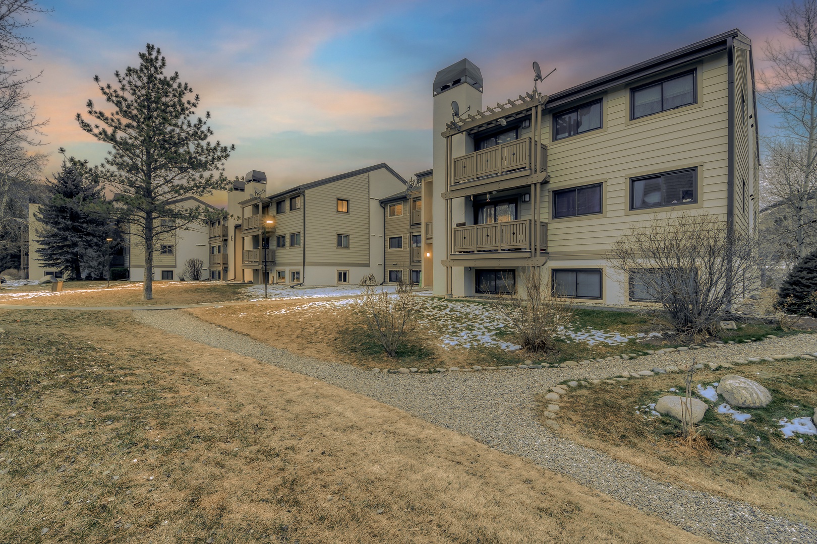 Multi-story condominium complex