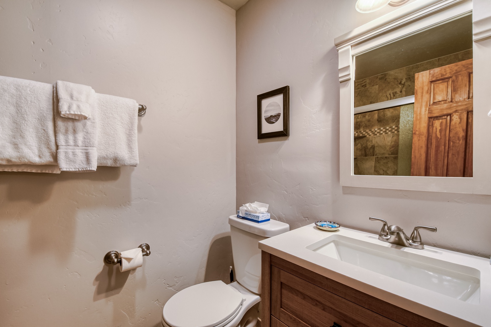 Refresh in your private bathroom that makes your stay feel like home.