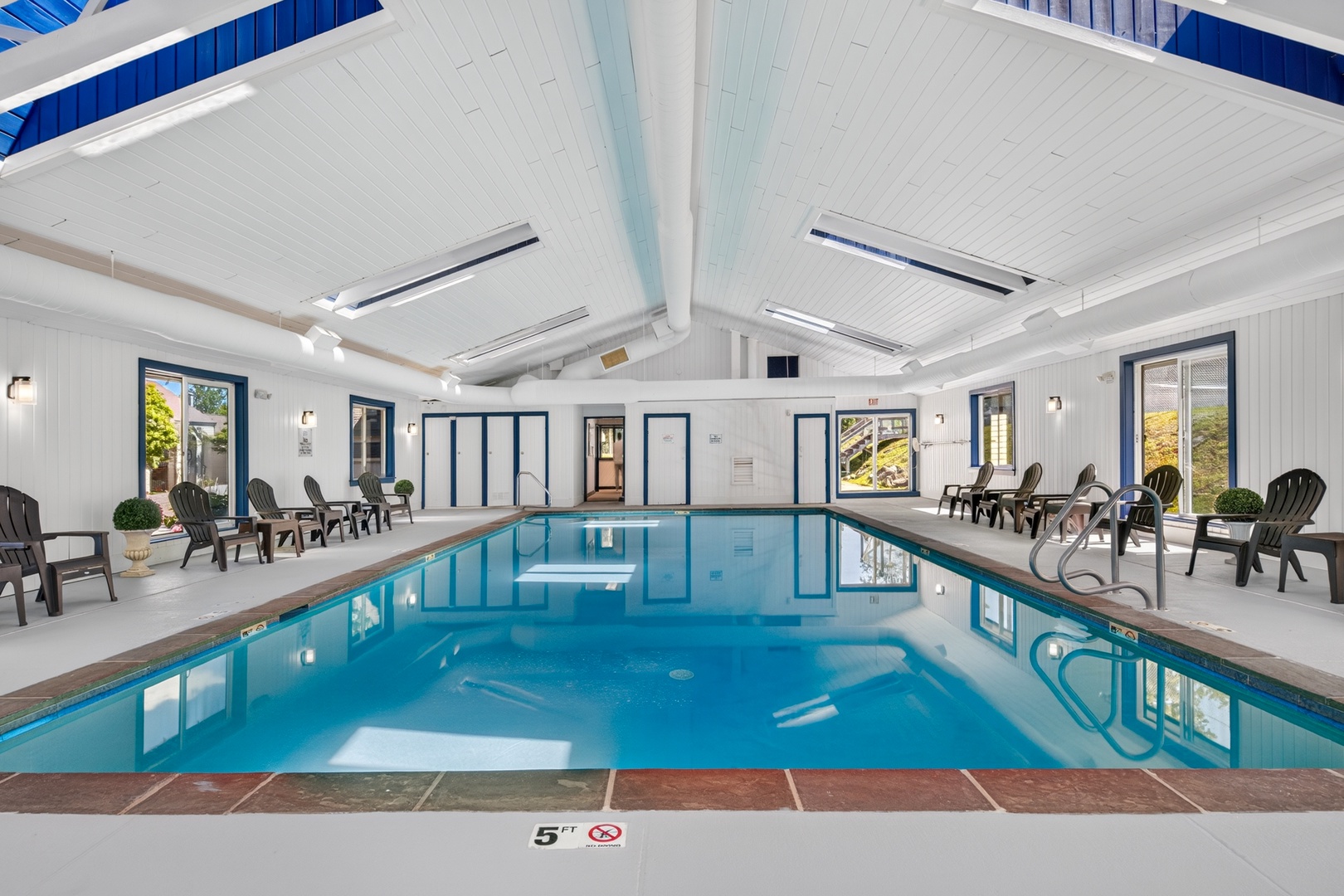 Your private indoor pool awaits, bathed in natural light from skylights and windows. Take a refreshing dip any time of day, then unwind in one of the poolside lounge chairs.