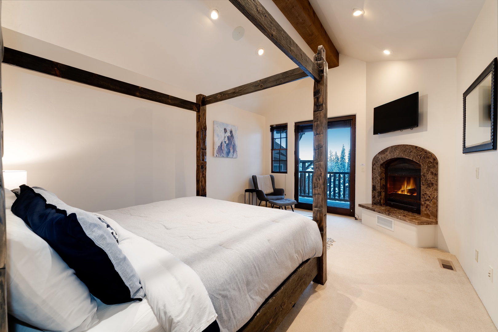 Private balcony with forest views