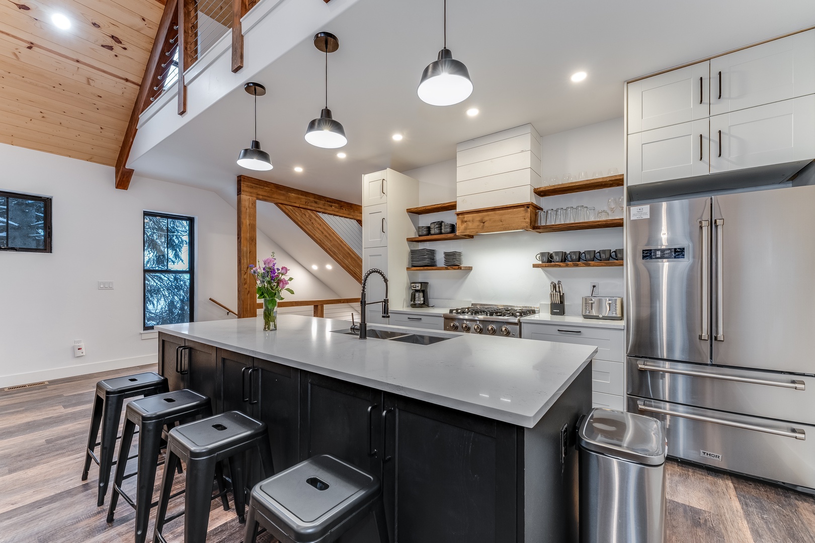 Your gourmet kitchen awaits with sleek stainless steel appliances and a spacious island for memorable meal prep.