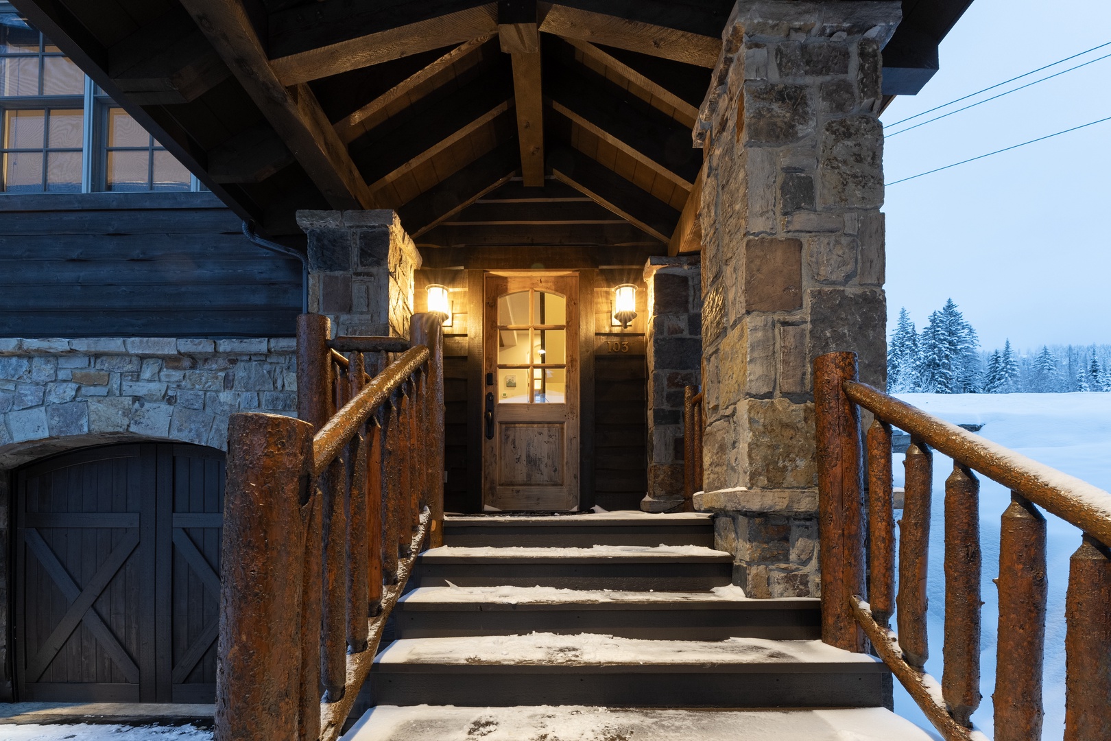 Warm lodge vibe meets modern design