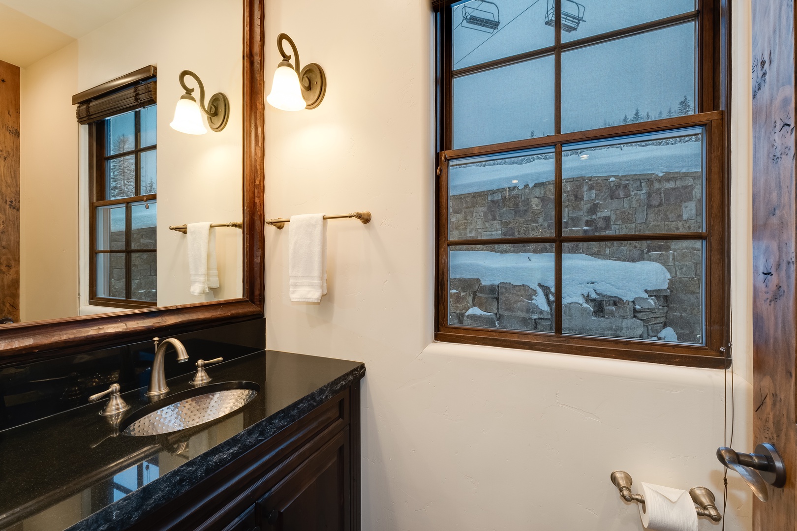 Powder room off main level