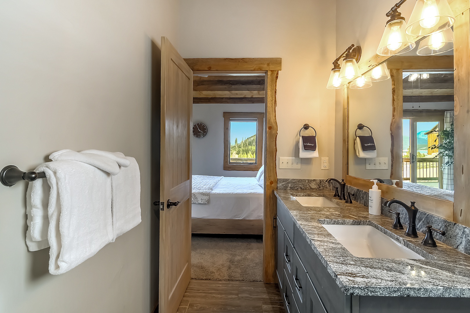 Refresh in your spacious bathroom with dual vanities and granite countertops, then step into your cozy bedroom.