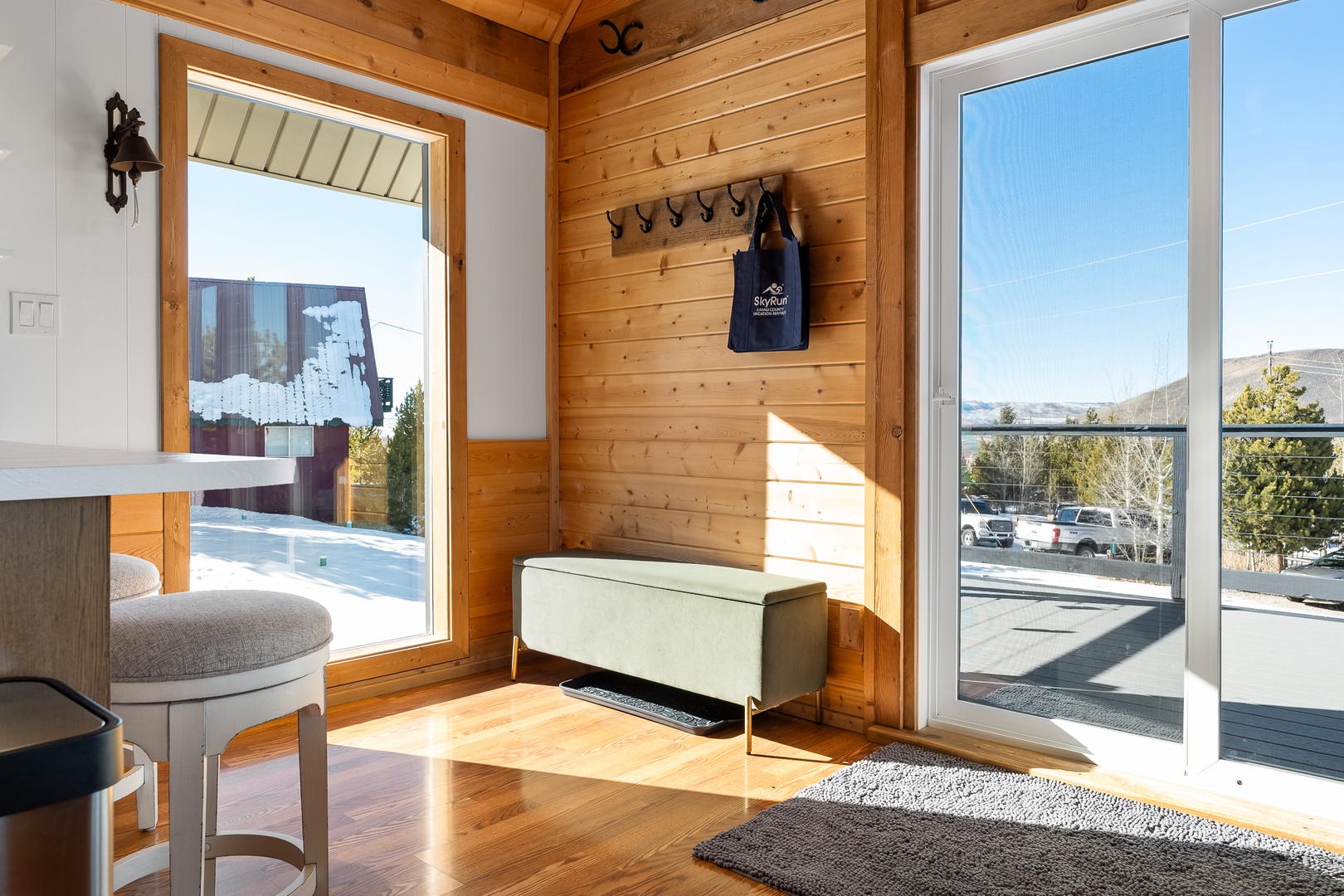 Sunlight streams through your windows, warming the beautiful wood accents and creating a cozy mountain retreat atmosphere.