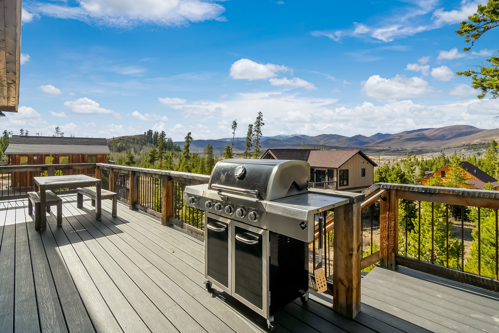 Fire up the premium grill on your private deck while soaking in breathtaking mountain views that stretch endlessly across the horizon.