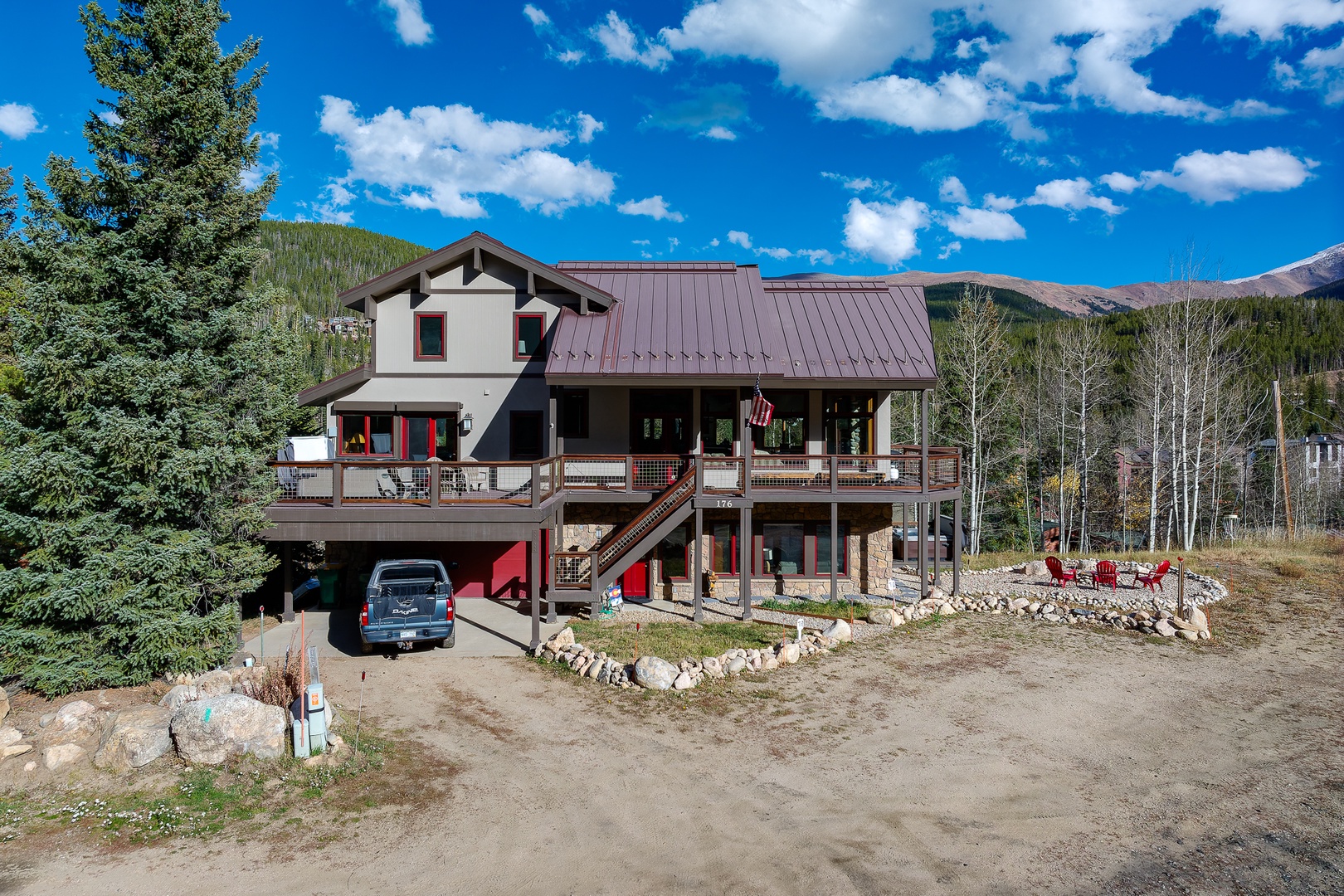 Exterior view of the home and look at the parking