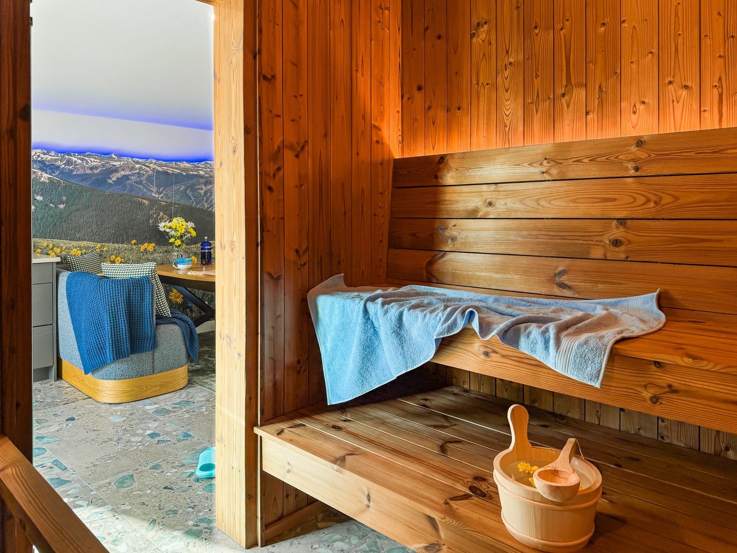 The Nordic sauna is the perfect place for relaxing after a day of outdoor adventures!