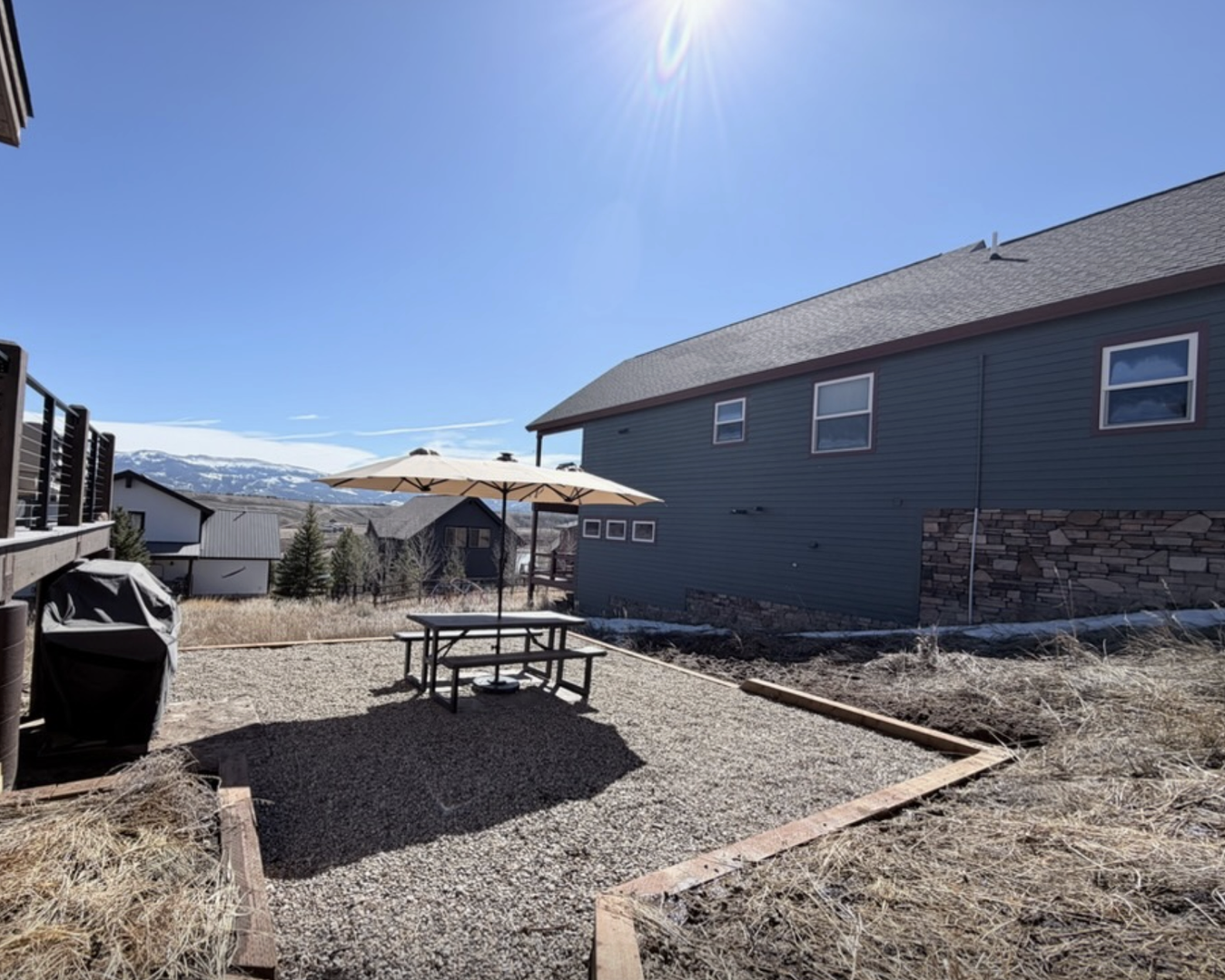 Newly added patio area with BBQ setup – perfect for outdoor dining and relaxing!