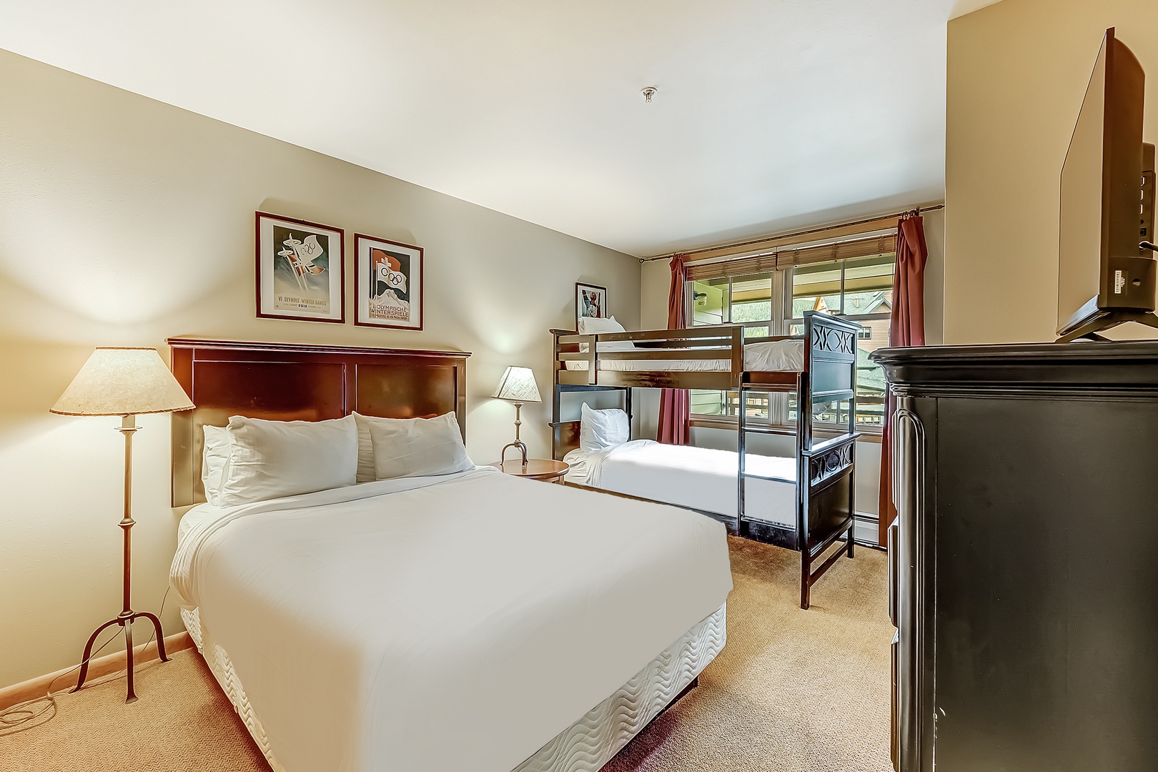 Bedroom #2 with Queen and Twin over Twin bed