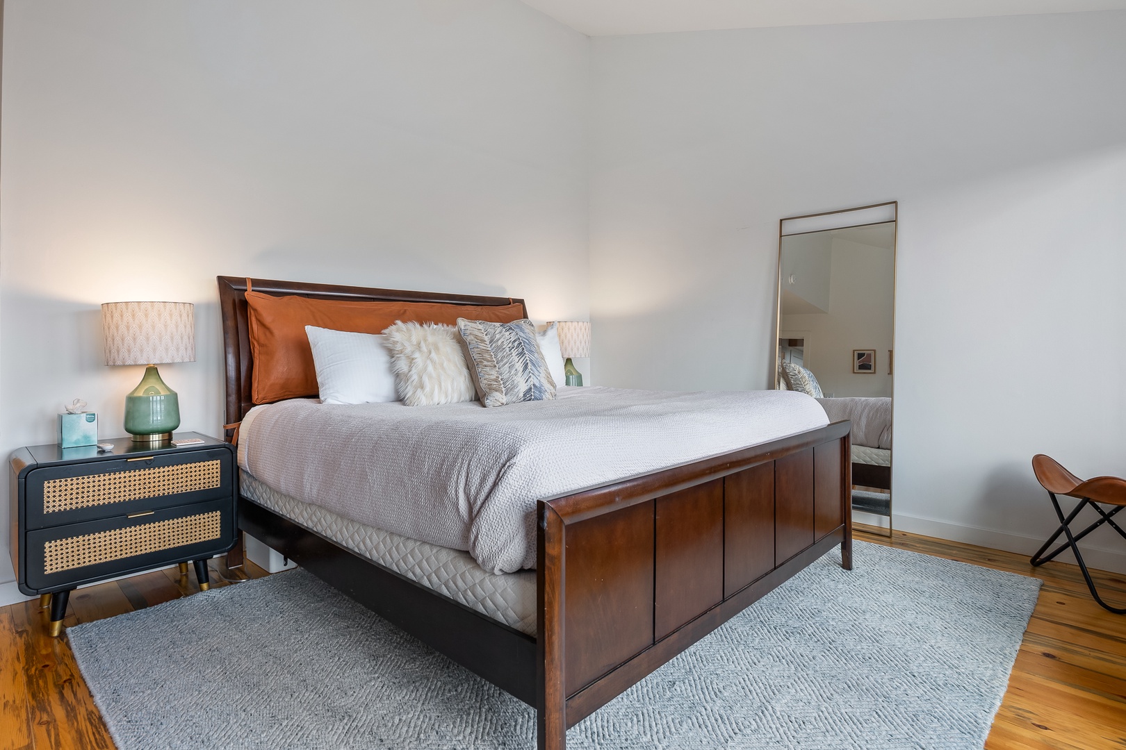 Sink into plush bedding and textured throws in your peaceful, light-filled bedroom—designed for restful nights and refreshing mornings.