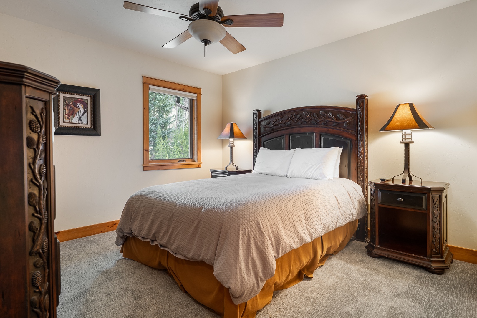 Sink into your plush Queen bed upstairs