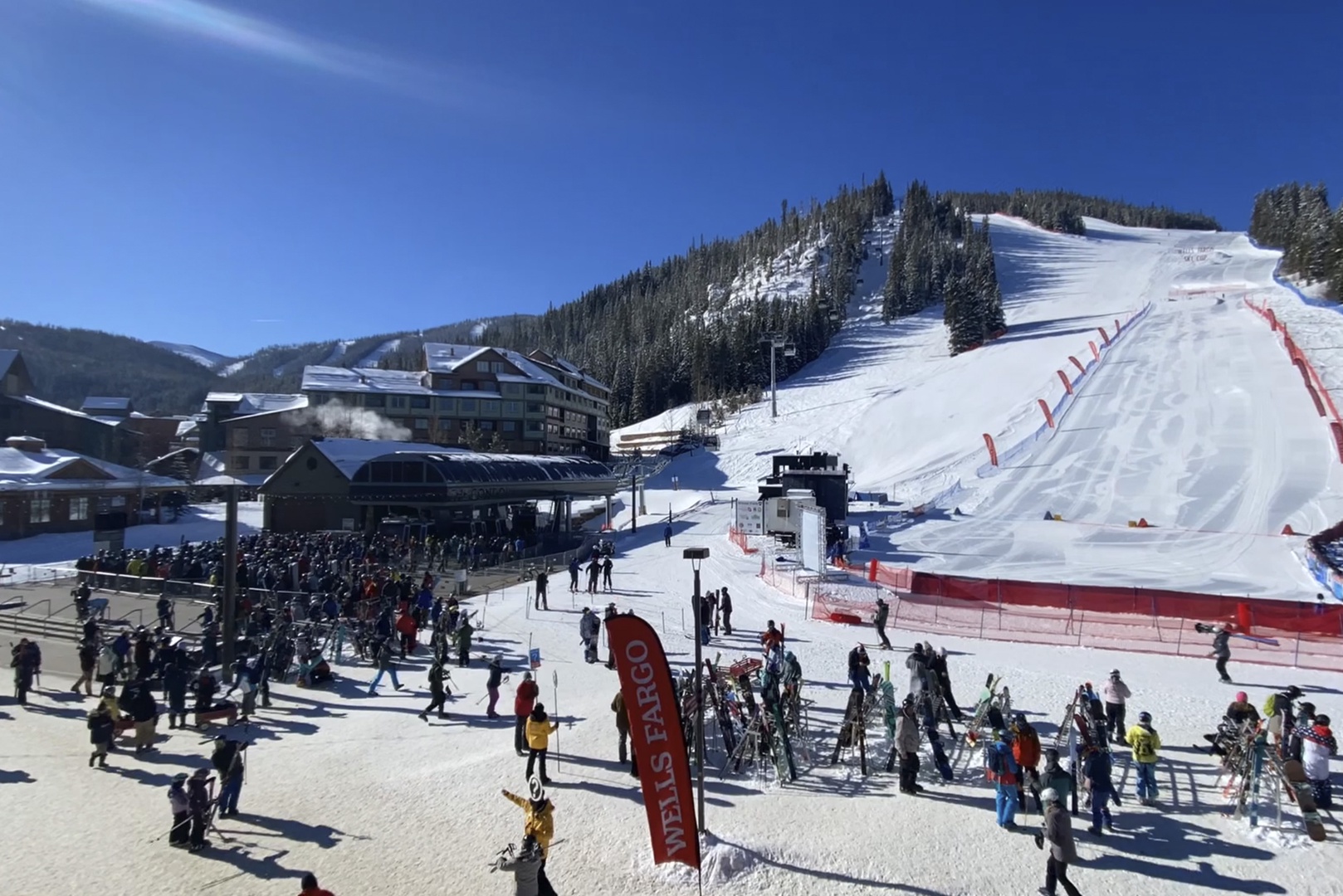 The property sits at the base of pristine ski slopes, where fresh powder and thrilling runs await just steps from your door on sunny winter days.