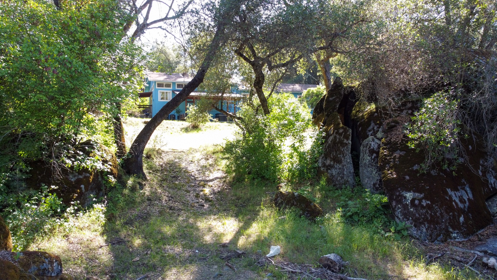 Walk down a short path to the creek.