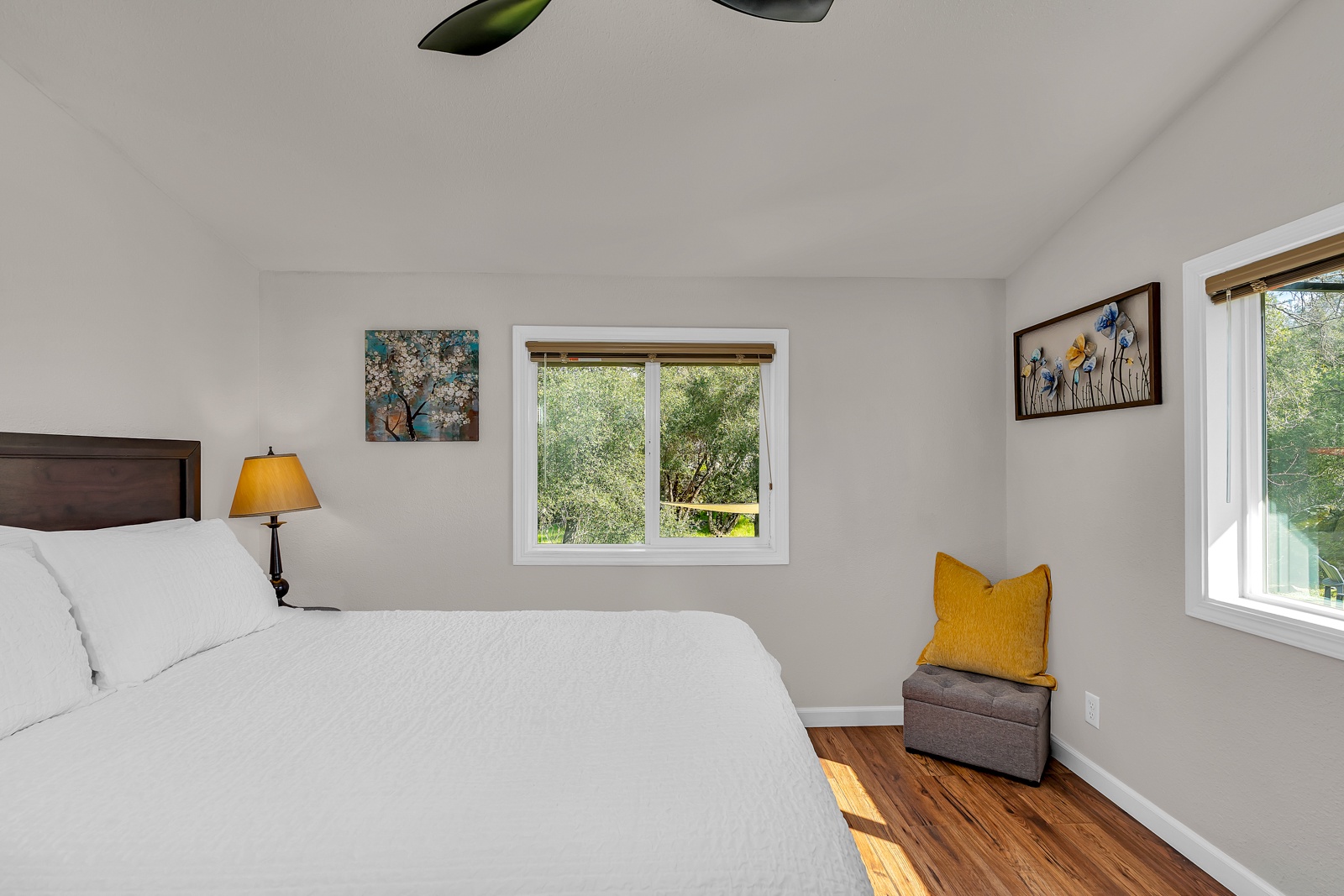 Wake up to peaceful views from your cozy bedroom.