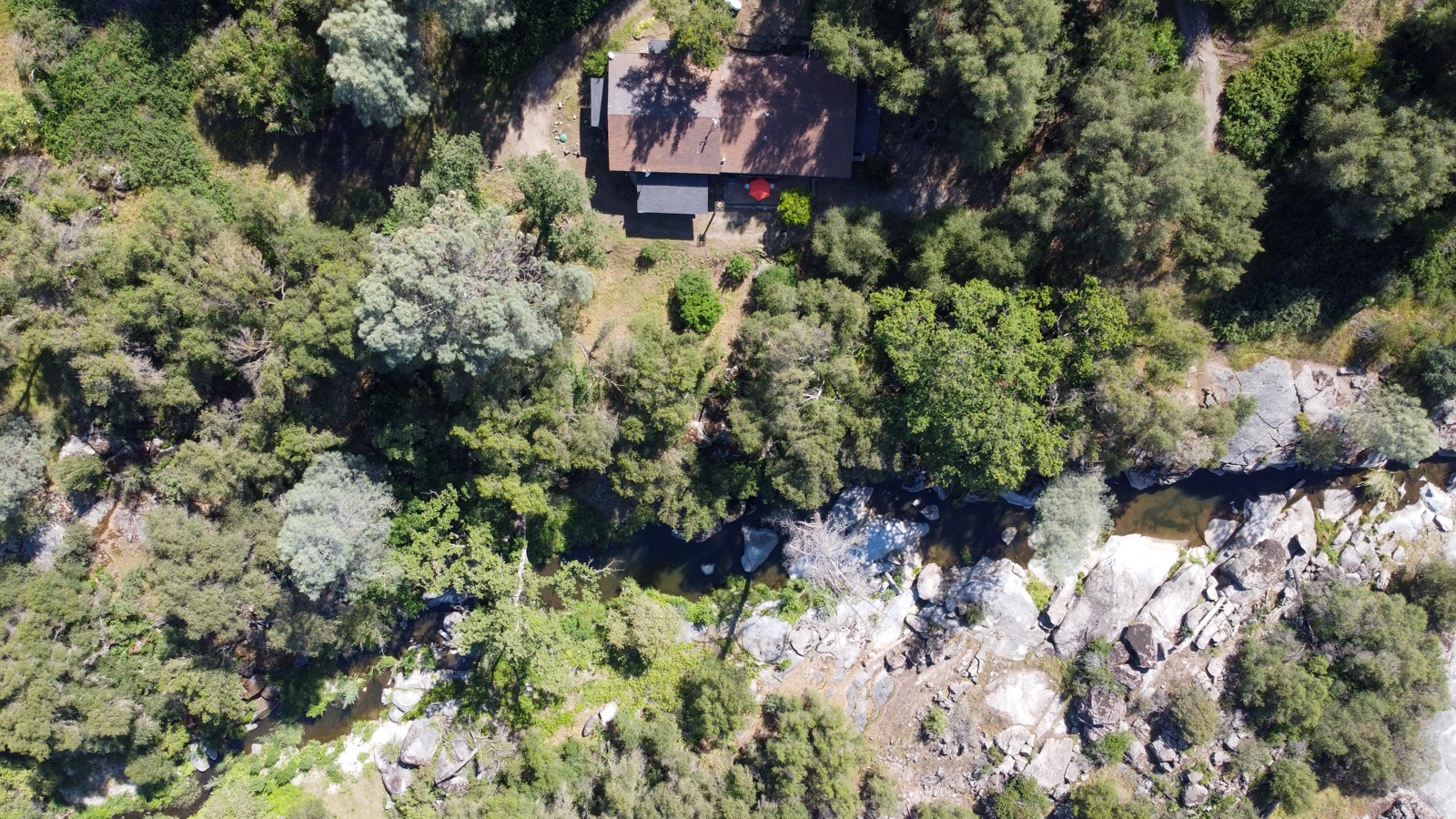 Aerial view of property creek side.