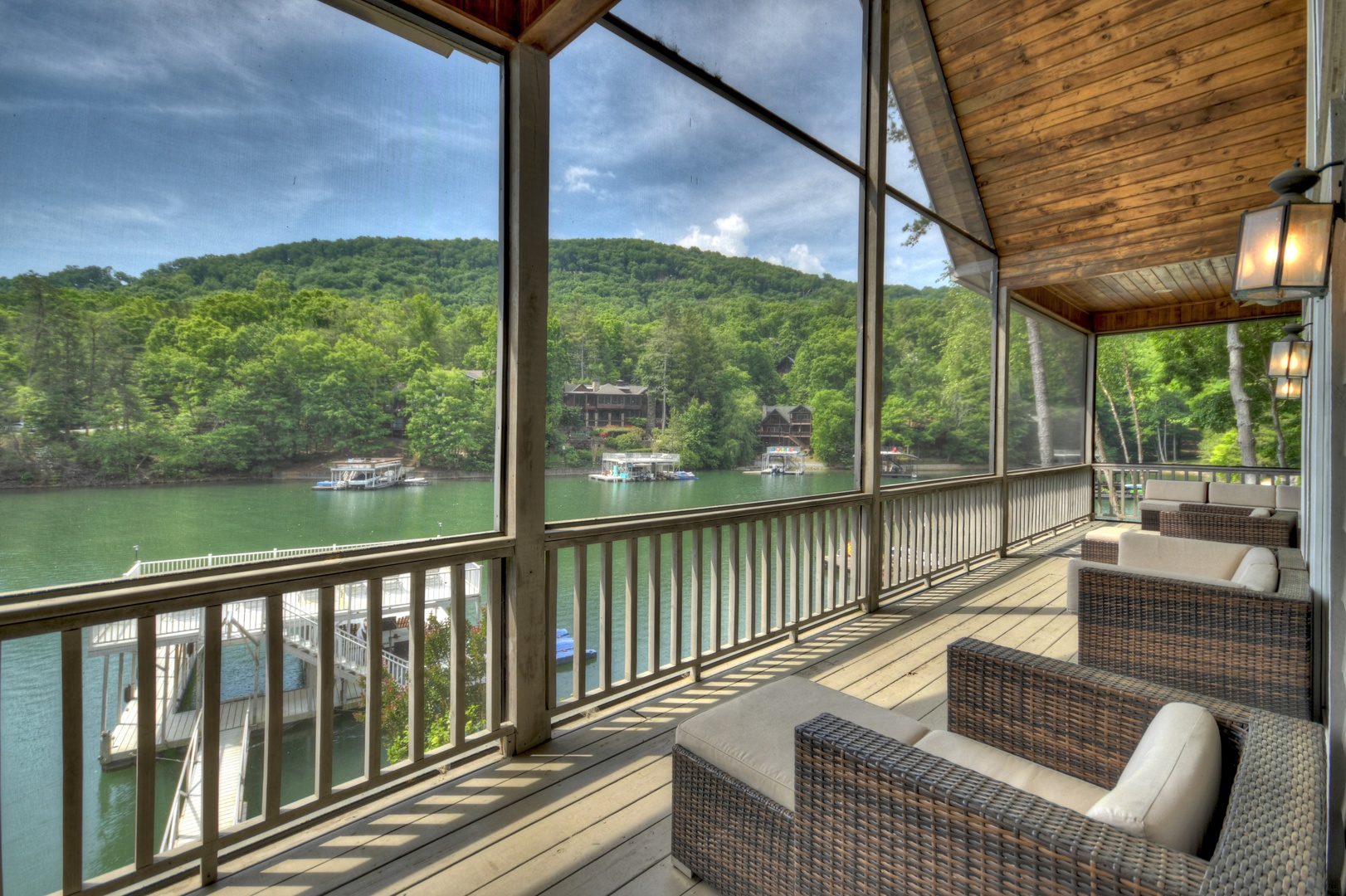 Jump Right In- Main level deck with outdoor seating overlooking the lake