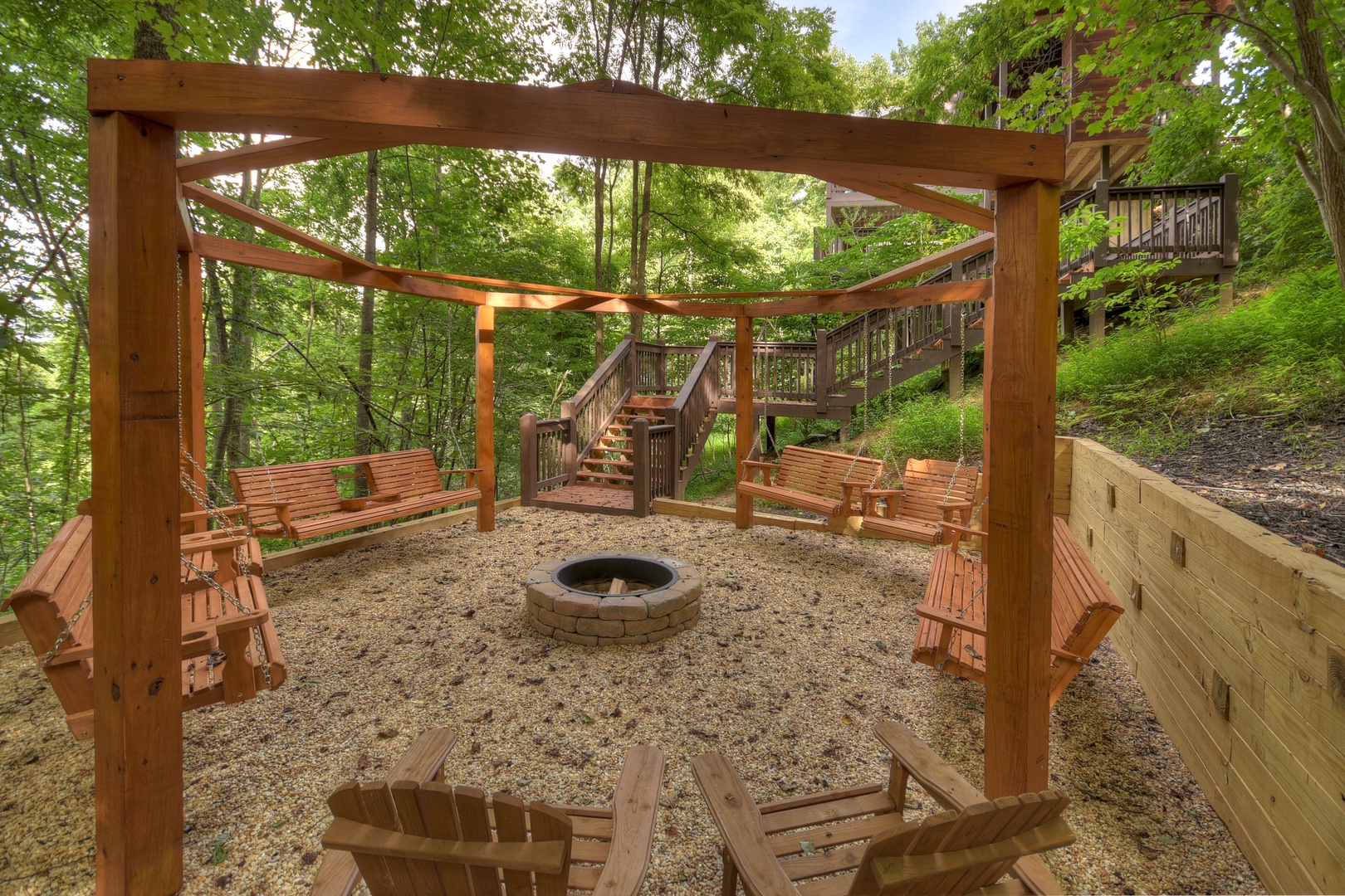 Hemptown Heights- Full view of the firepit and outdoor seating