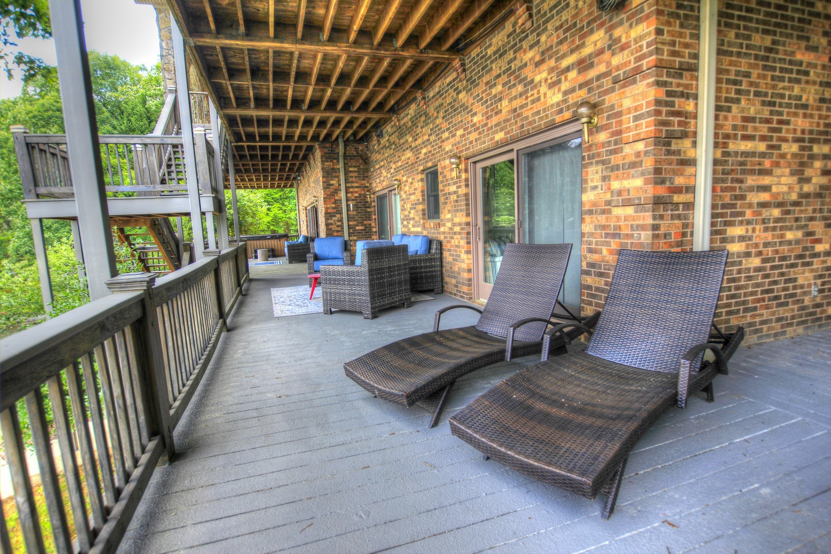 Blue Ridge Lakeside Chateau - Lower Level Deck Lounge Area