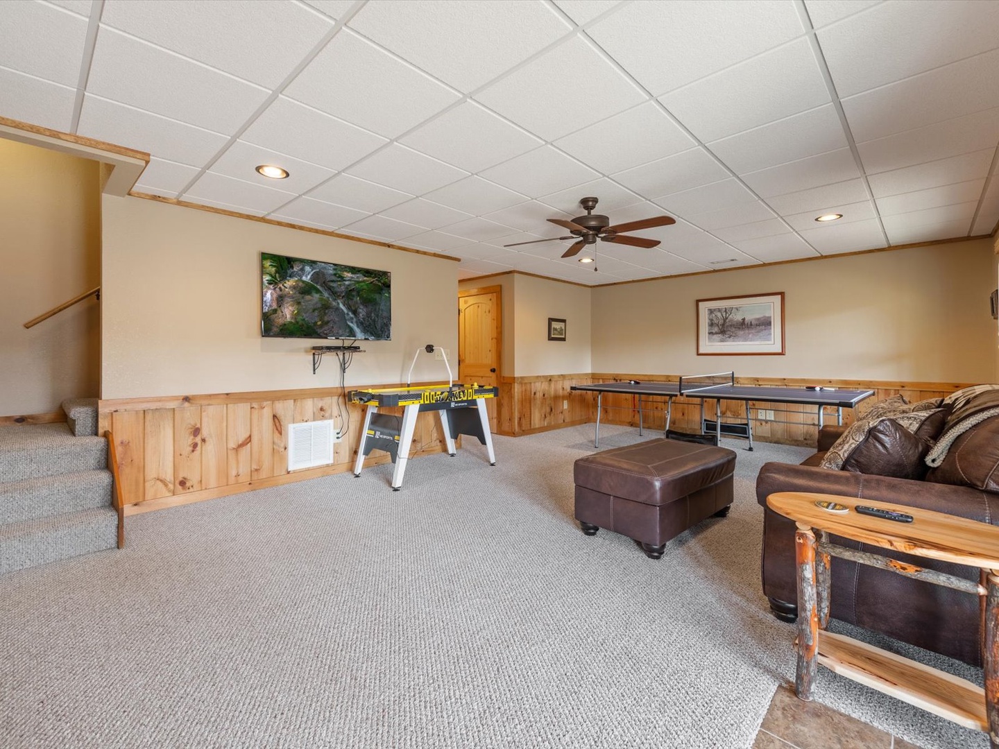 Whispering Pond Lodge -  Lower Level Entertainment Area