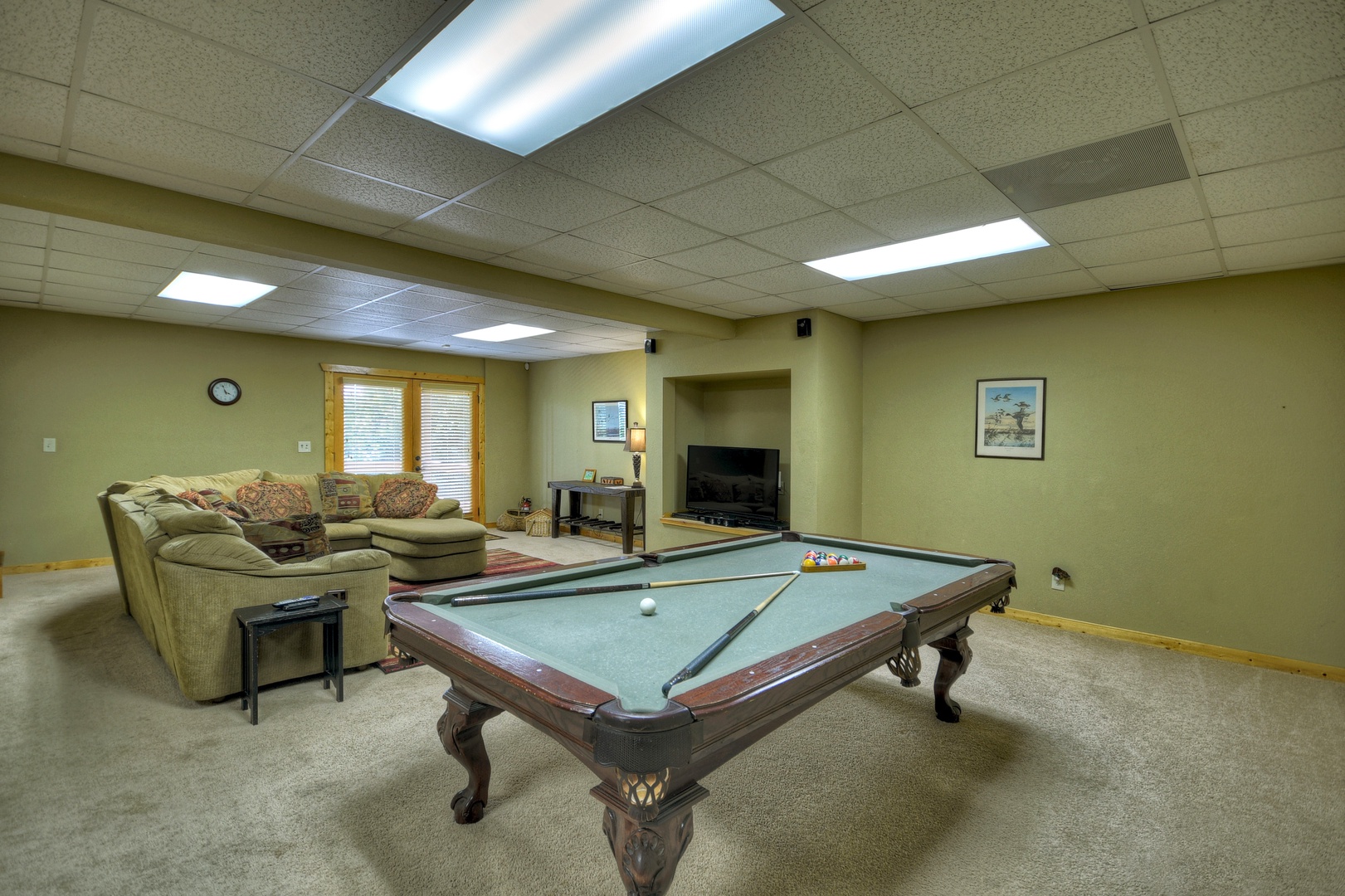 Above Ravens Ridge- Pool table in the den area