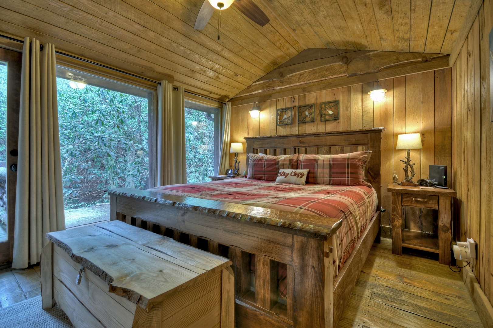 Hothouse Hideaway- King master bedroom with large windows