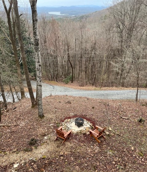 Ridgetop Pointaview- Aerial view of the firepit area