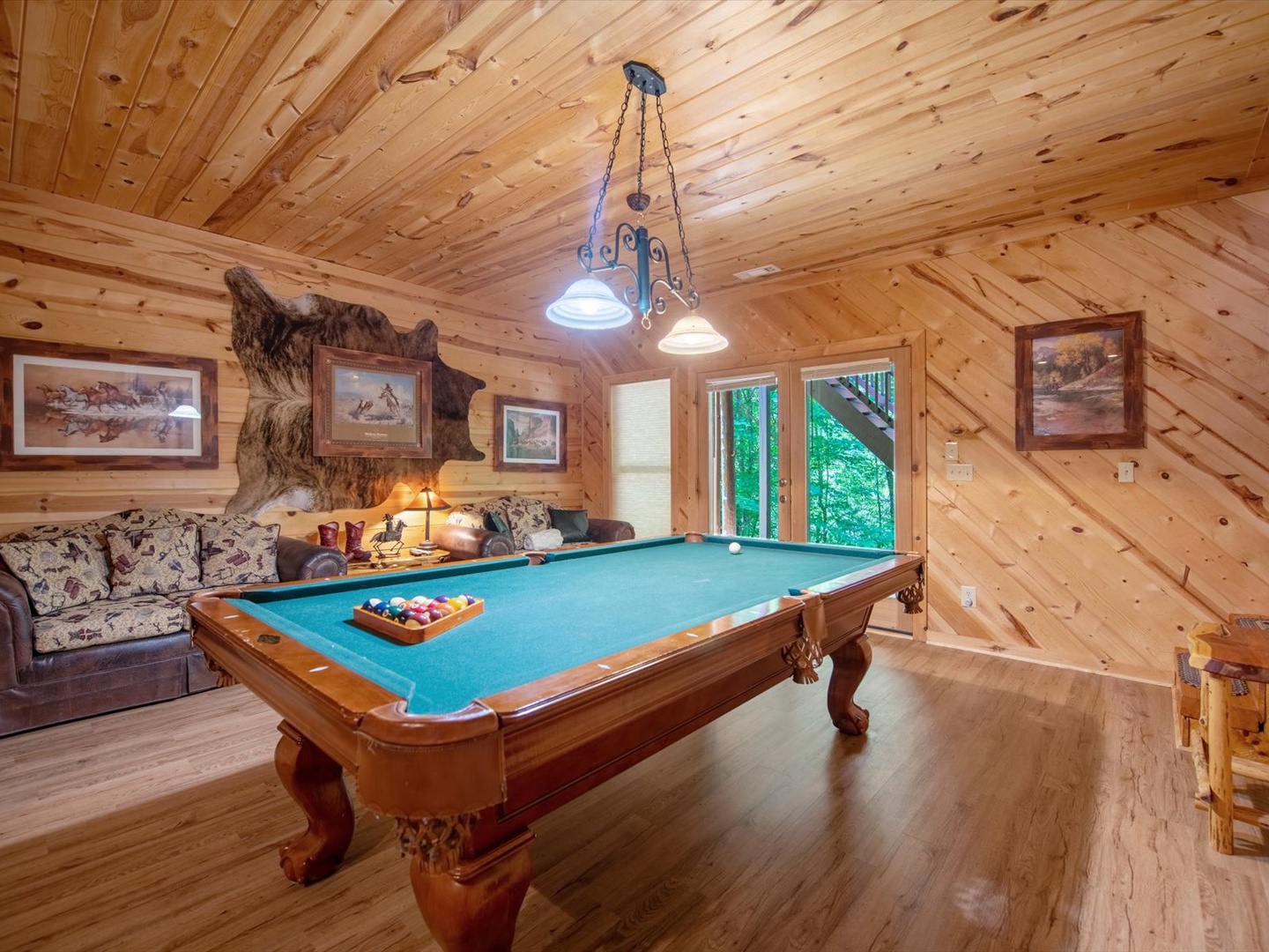 Hillside Hideaway - Lower Level Game Room with Deck Access