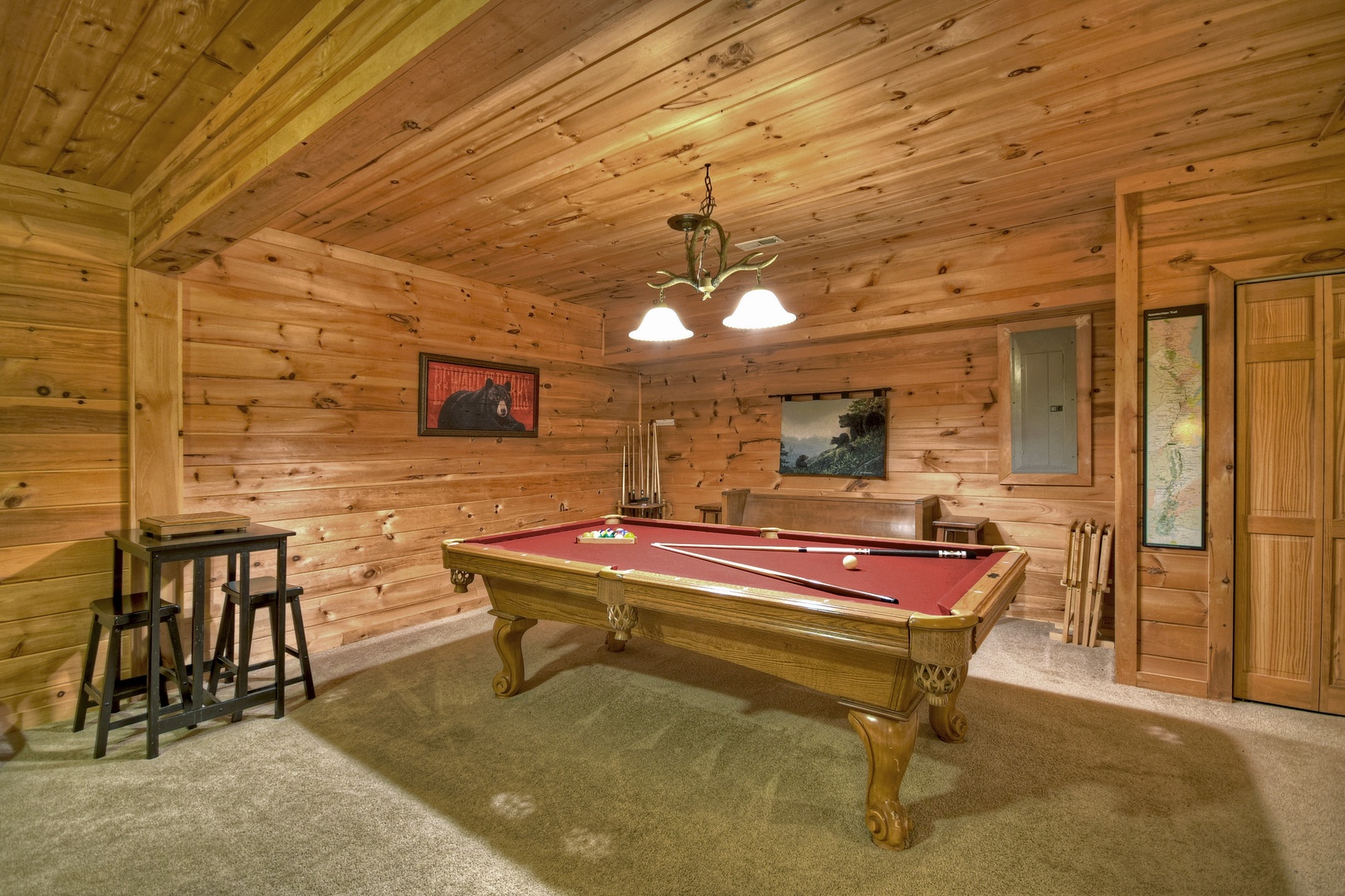 Amazing View- Lower level gaming area with pool table