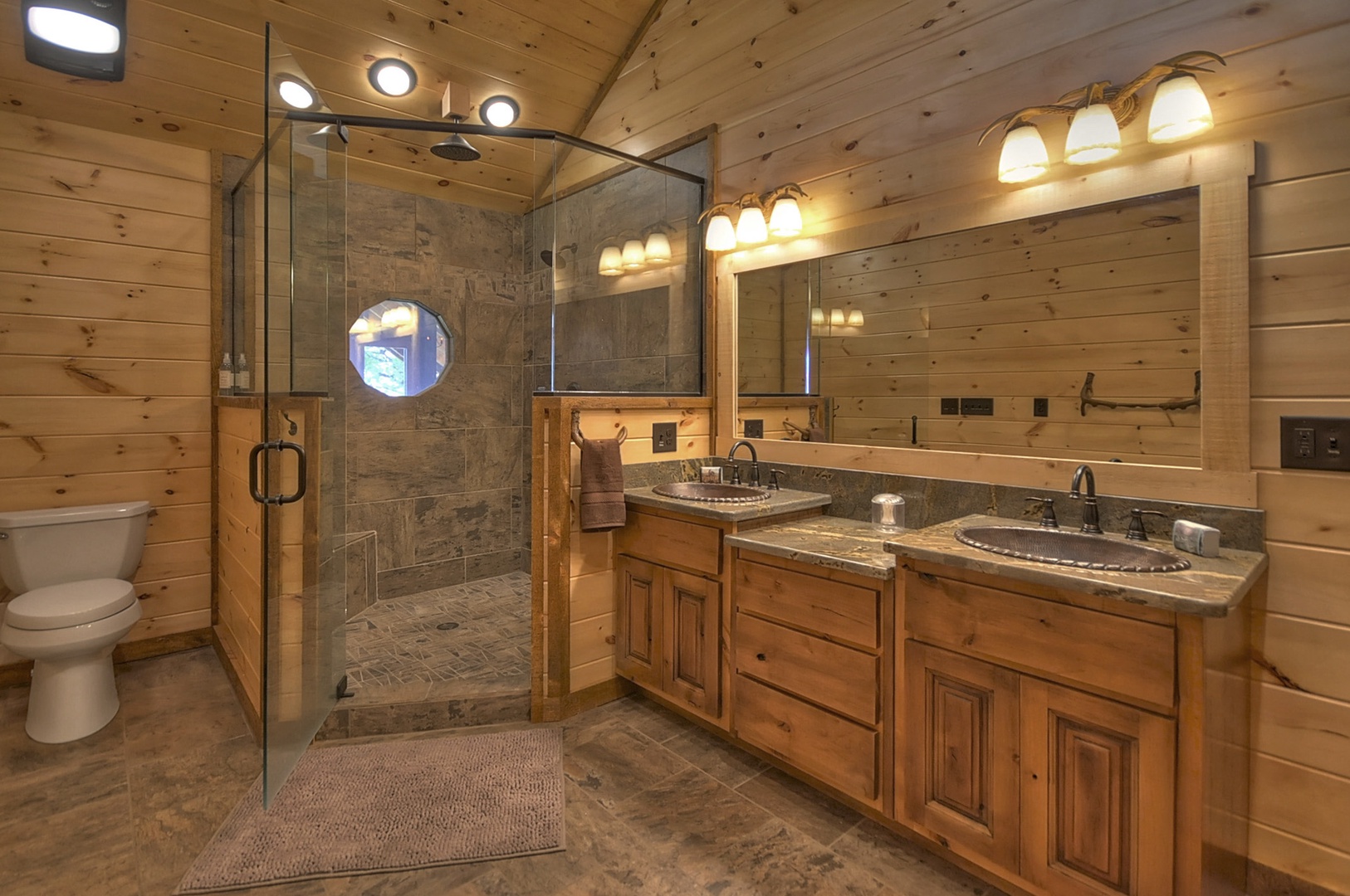 The Vue Over Blue Ridge- Large walk in shower and double vanity