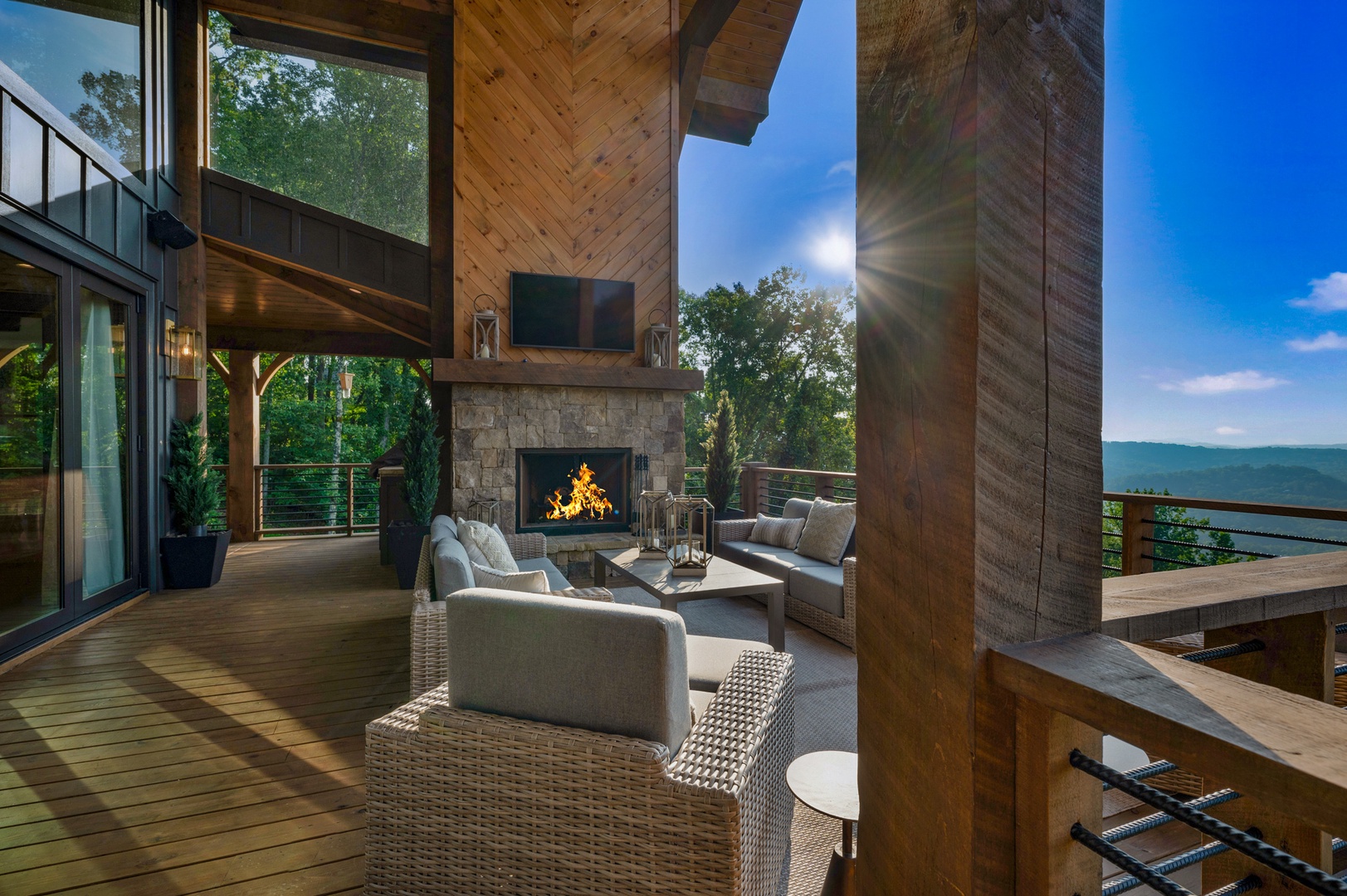 The Sanctuary: Entry Level Deck's Fireplace Seating