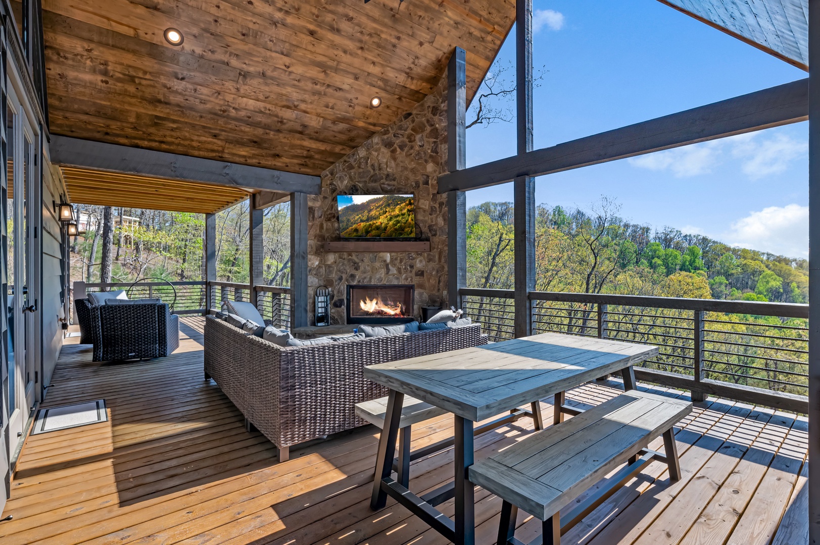 Mountain Air - Entry Level Deck Fireplace Seating