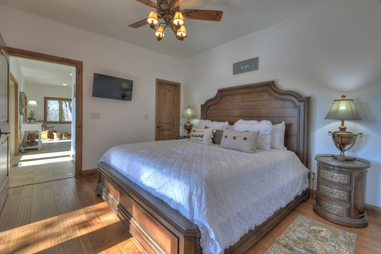 Family Farmhouse- Entry level king guest bedroom