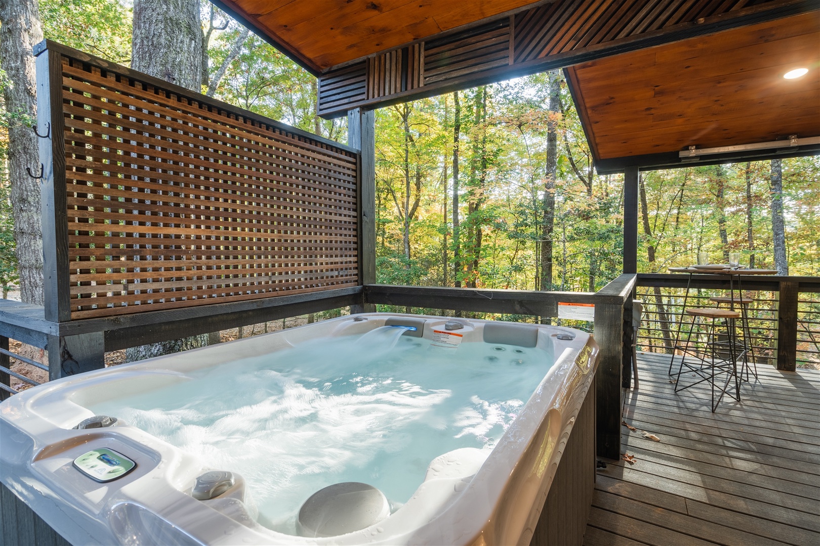 Easy Tiger - Hot tub with privacy wall