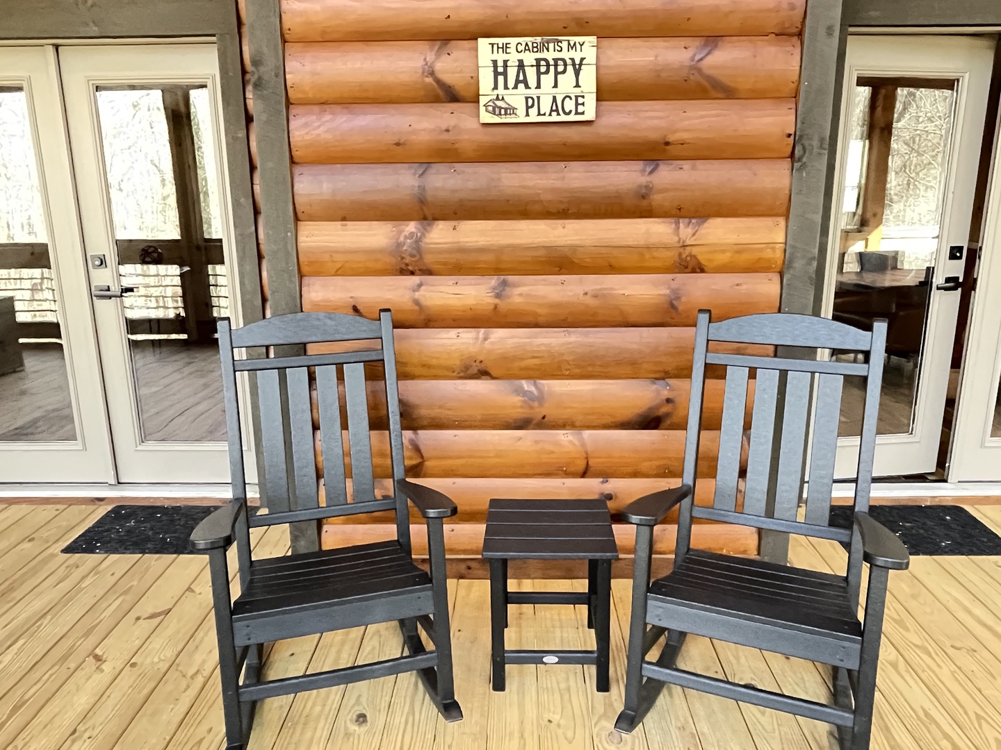 Hidden Creek Cabin: Entry Level Deck Rocking Chairs