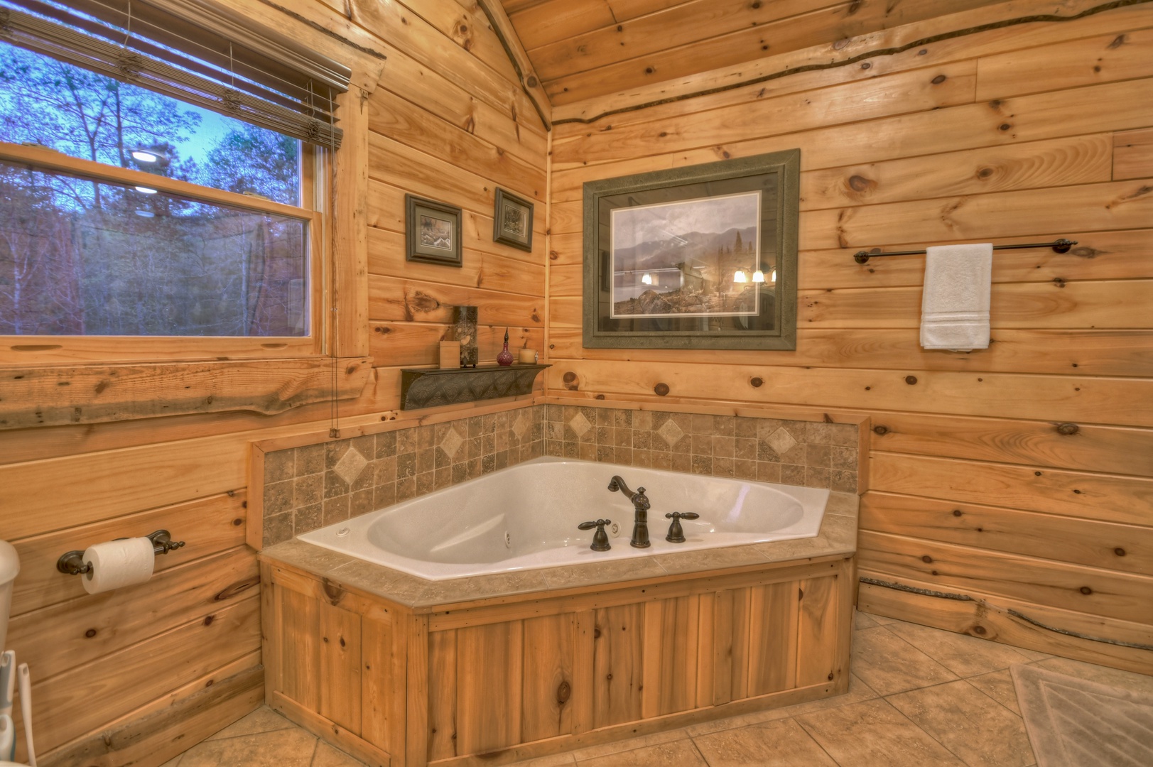 Sassafras Lodge- Master bathroom soaker tub