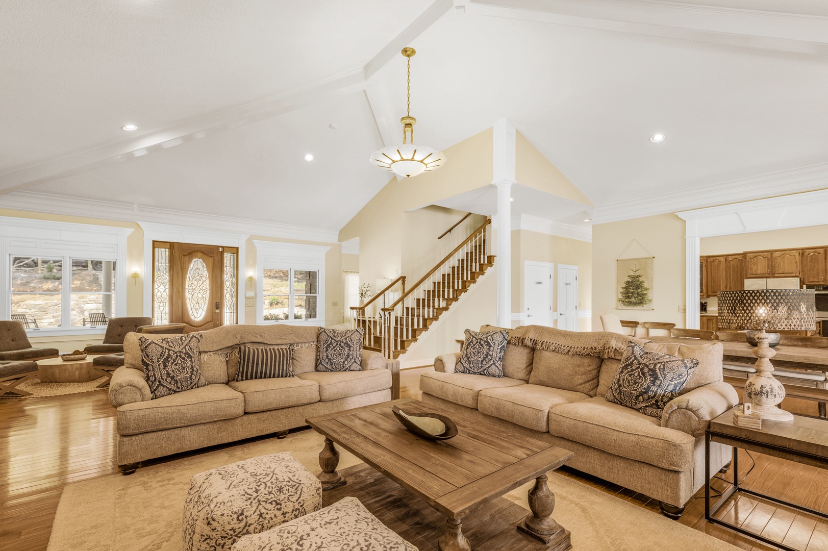 Blue Ridge Lakeside Chateau-  living room